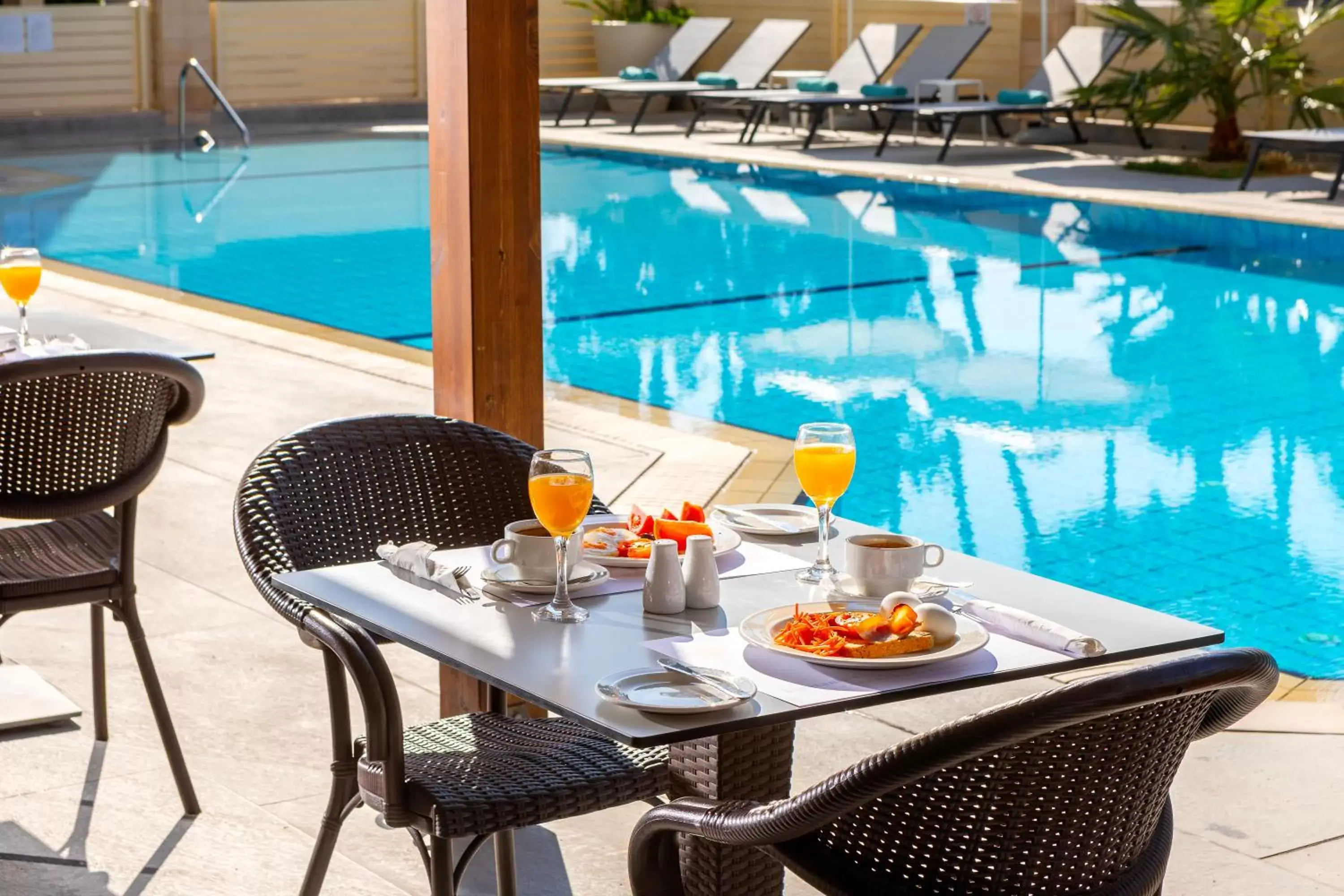 Breakfast, Swimming Pool in Kapetanios Limassol Hotel