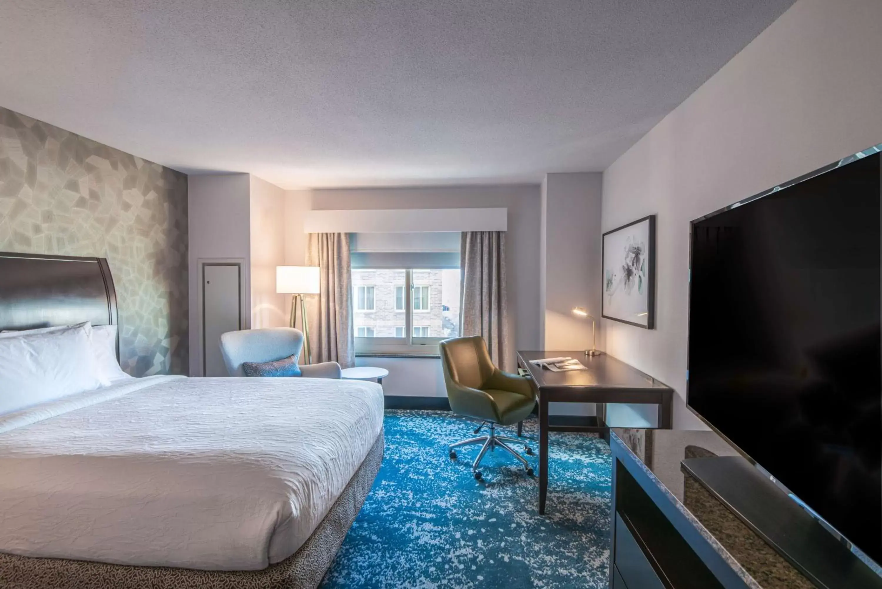 Bed, TV/Entertainment Center in Hilton Garden Inn Bethesda Downtown