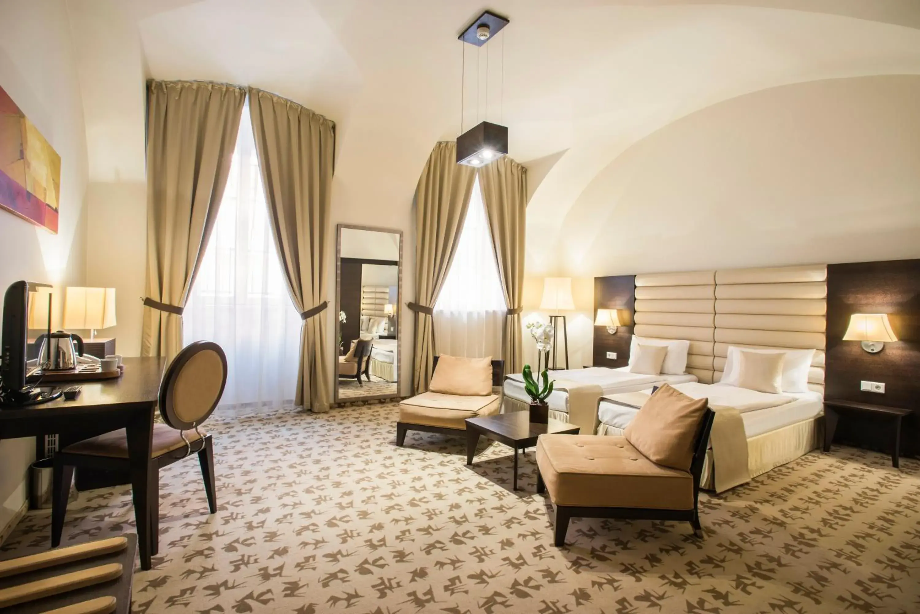 Bed, Seating Area in Buda Castle Hotel Budapest