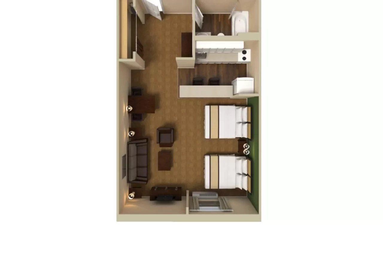 Floor plan in Extended Stay America Select Suites - Detroit - Ann Arbor - University South