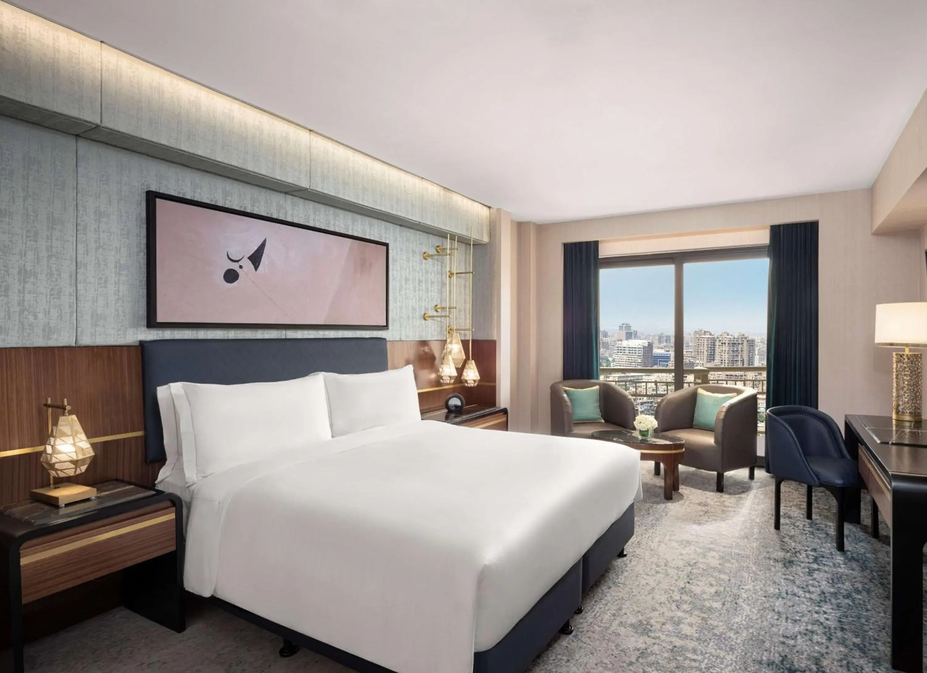 Bed in Conrad Cairo Hotel & Casino