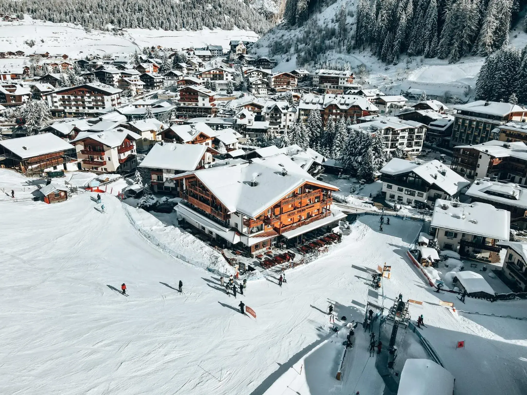 Property building, Winter in Hotel Freina