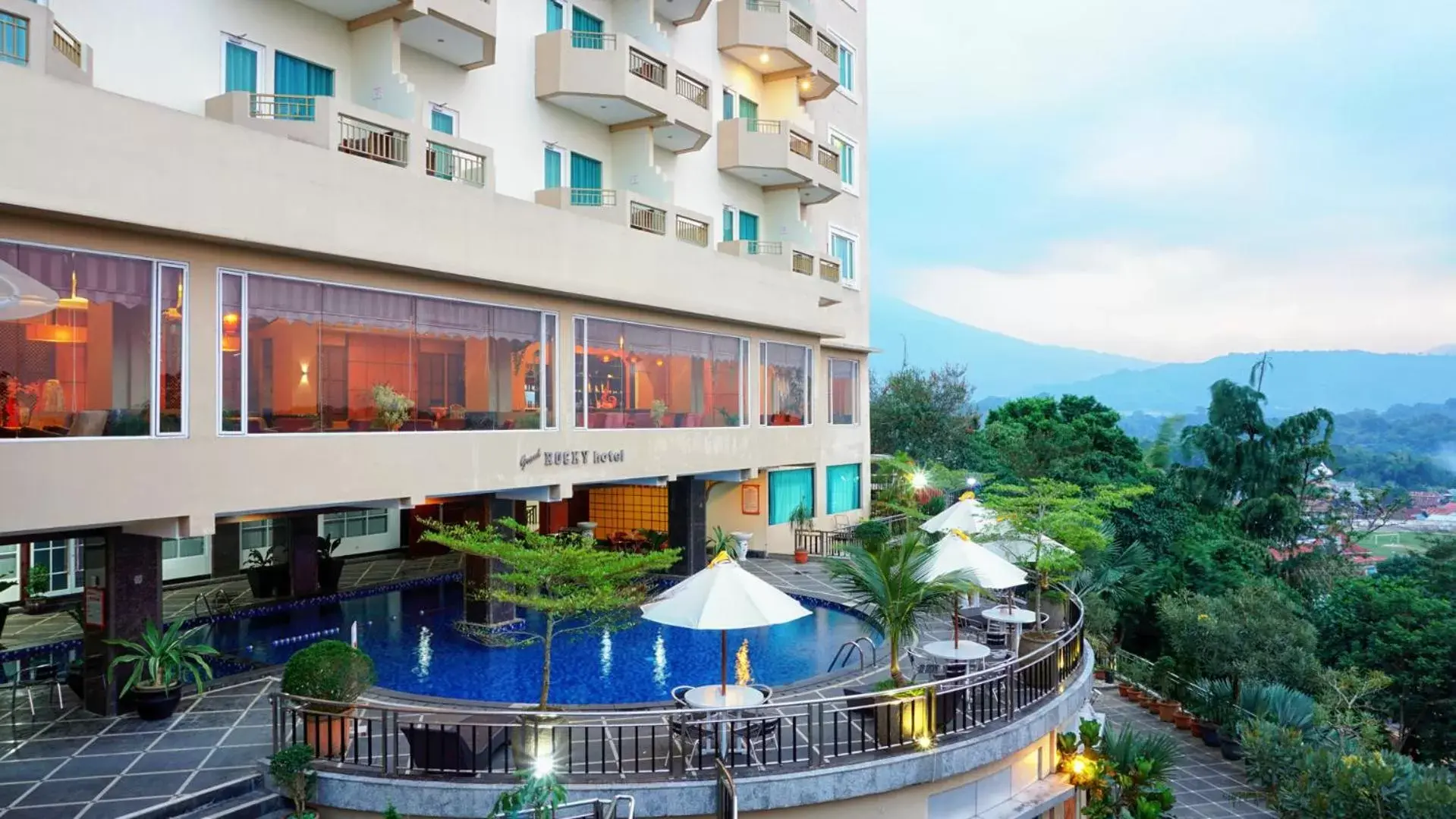 Pool View in Grand Rocky Hotel Bukittinggi