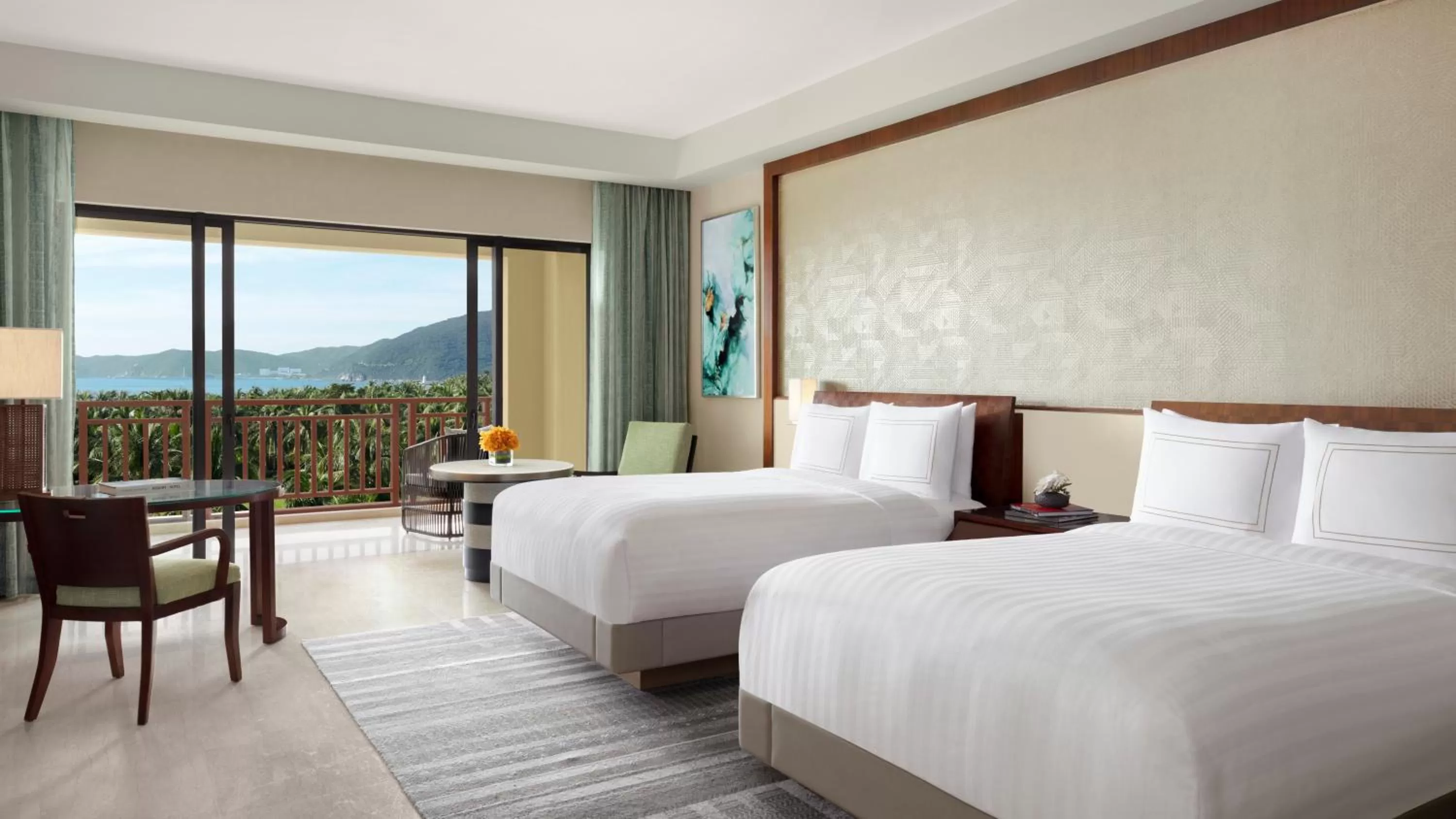 View (from property/room), Bed in The Ritz-Carlton Sanya, Yalong Bay