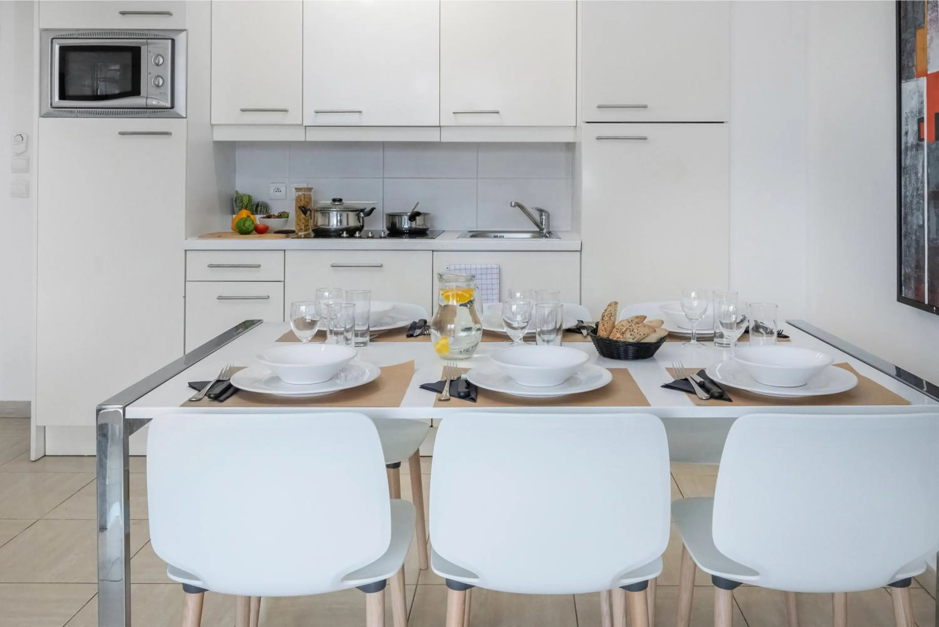 Kitchen or kitchenette in Nemea Appart Hotel Le Lido Cagnes sur Mer