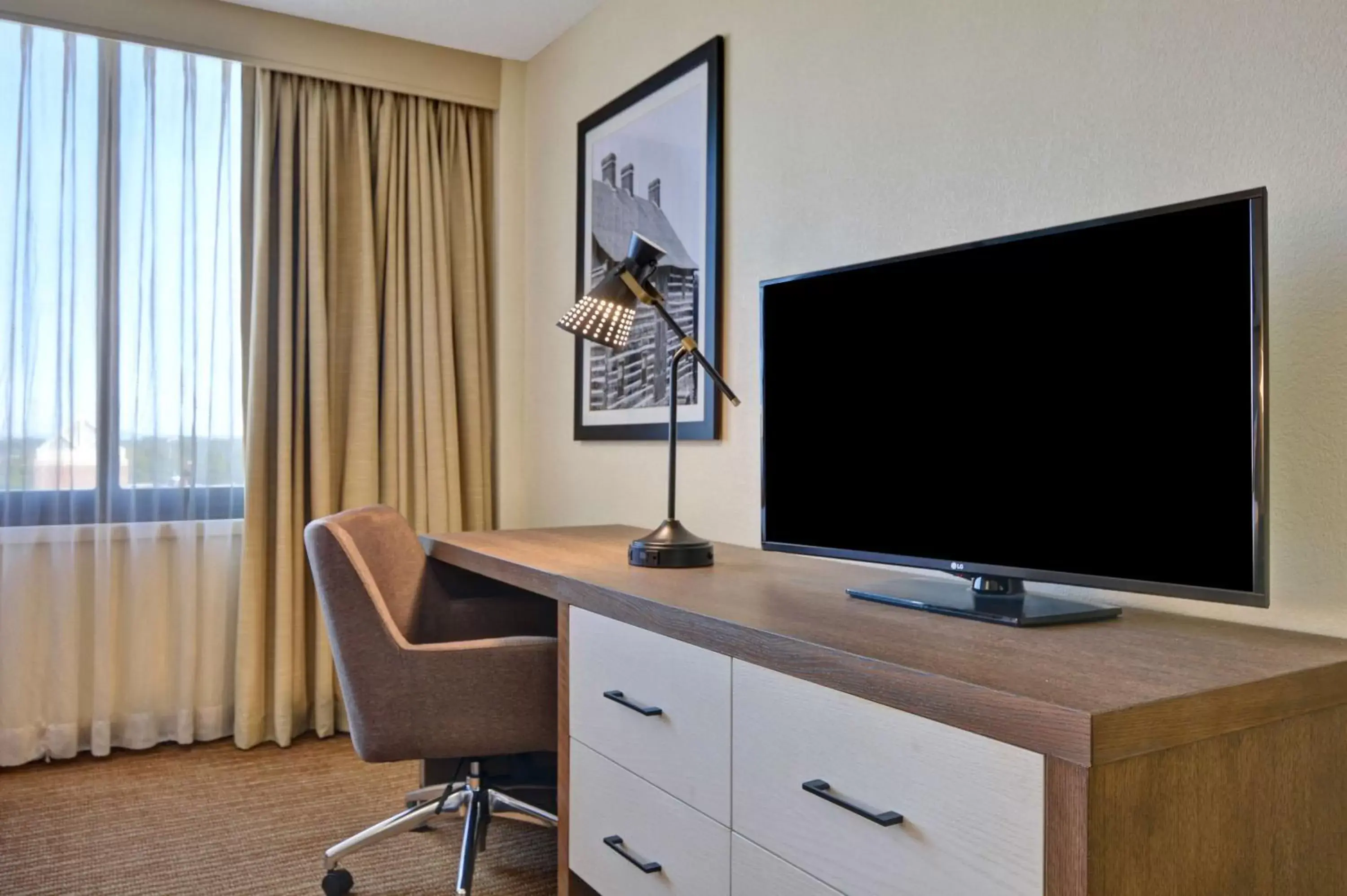 Bedroom, TV/Entertainment Center in Embassy Suites Winston-Salem