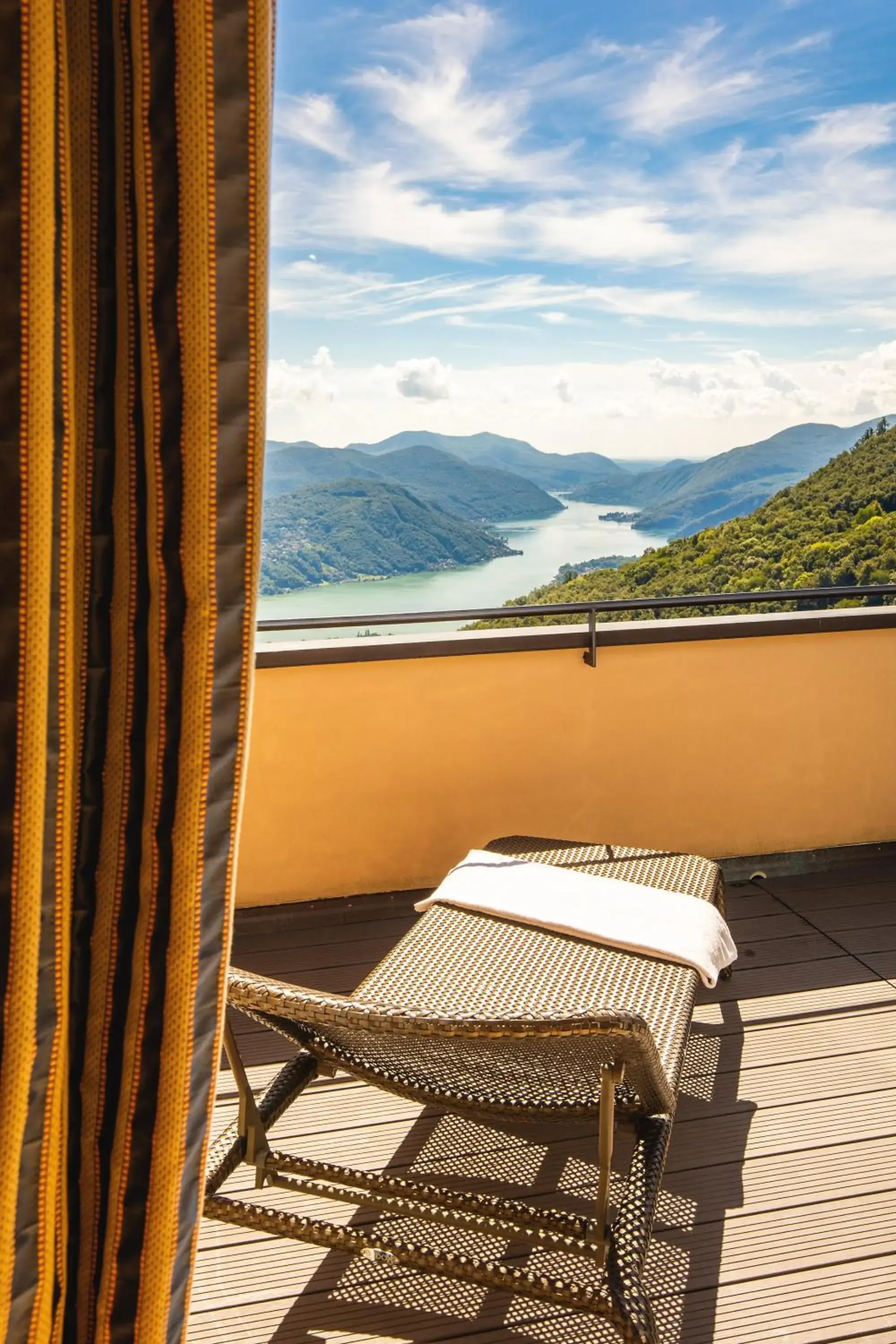 sunbed, Balcony/Terrace in Kurhaus Cademario Hotel & DOT Spa - Ticino Hotels Group