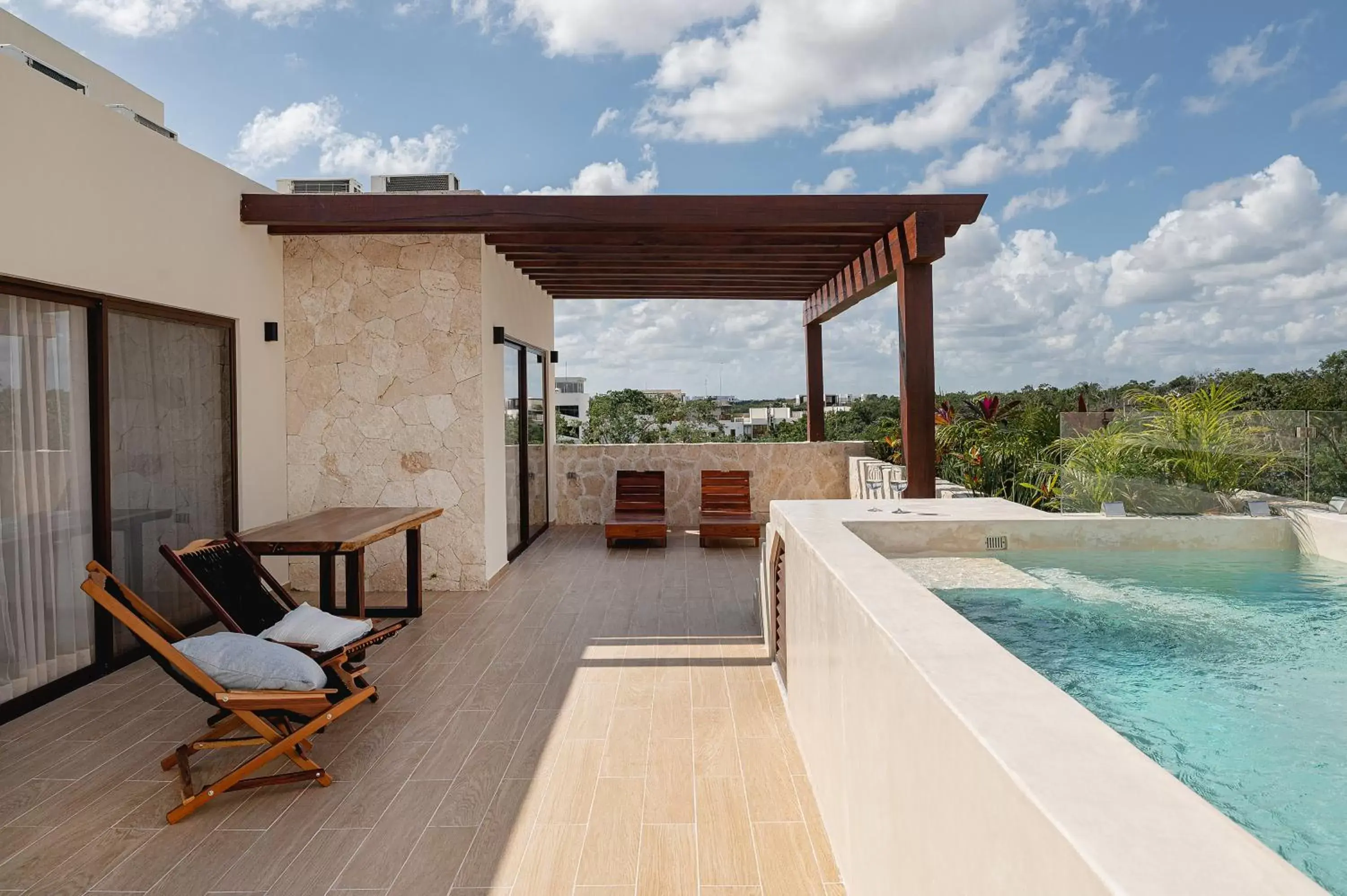 Balcony/Terrace, Swimming Pool in Apartment and Penthouse Blue Luxury Kukulkan Tulum