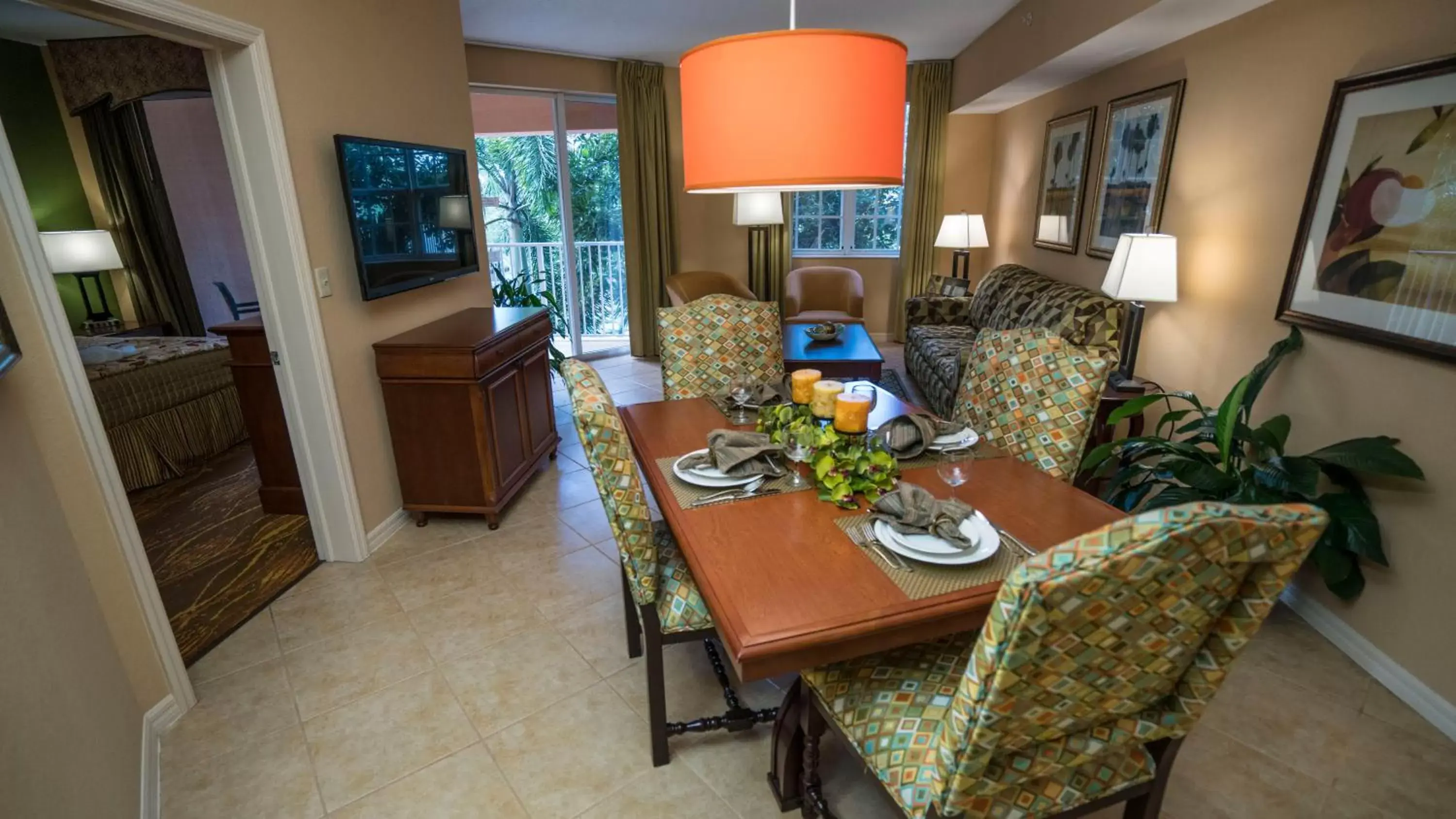 Living room, Dining Area in Mizner Place at Weston Town Center