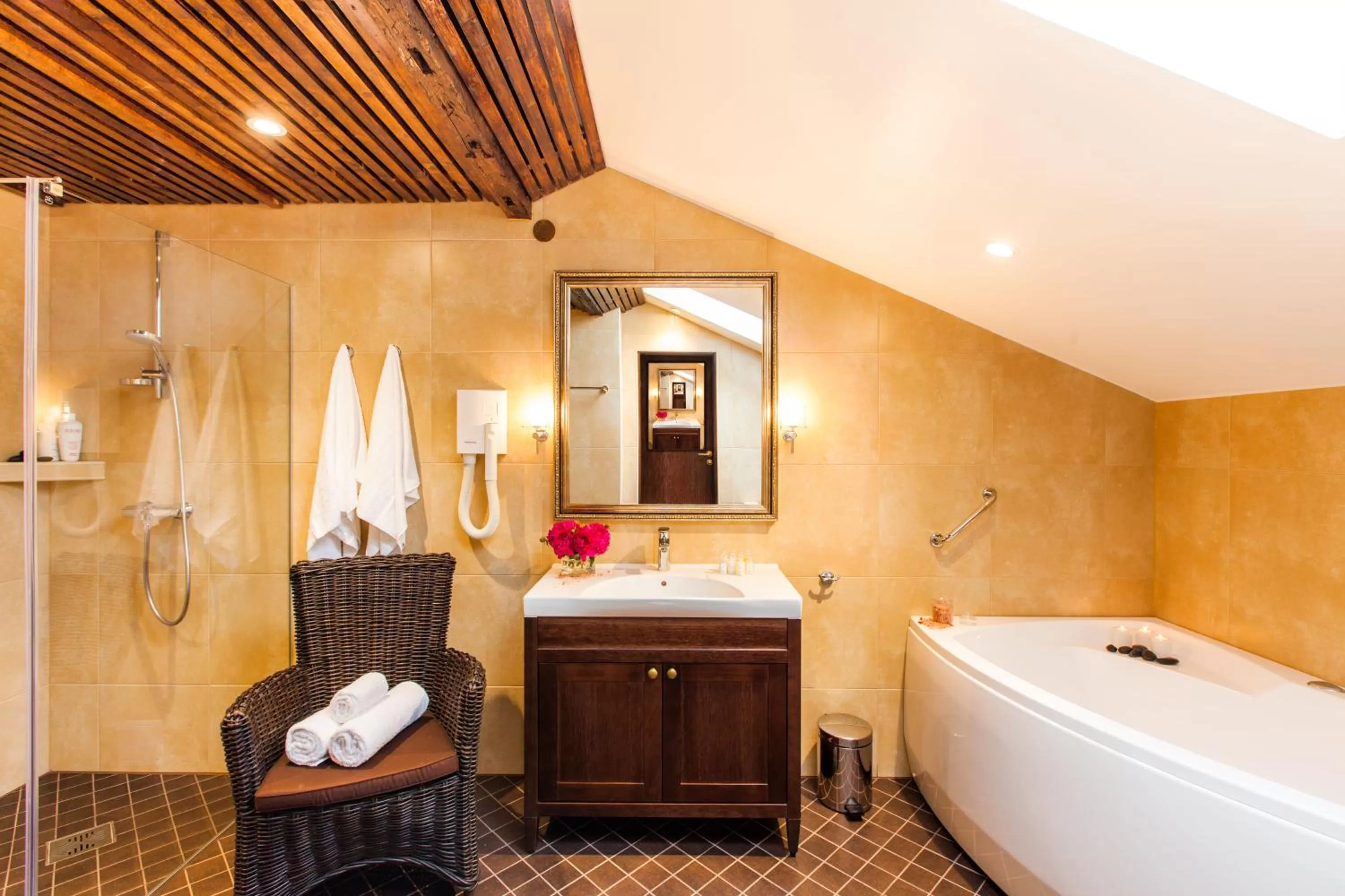 Bathroom, Bed in The von Stackelberg Hotel Tallinn