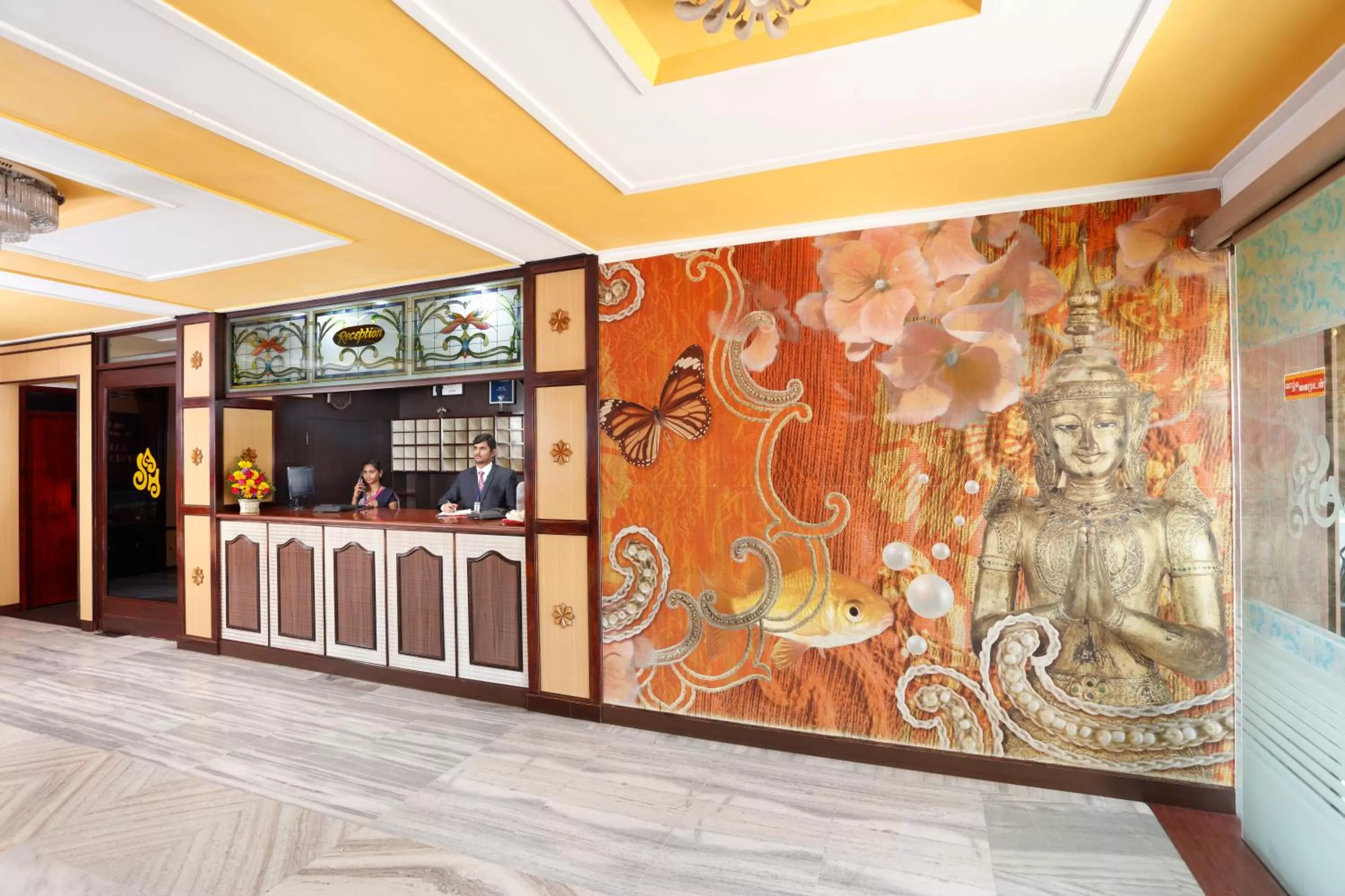 Lobby or reception in Sri Aarvee Hotels