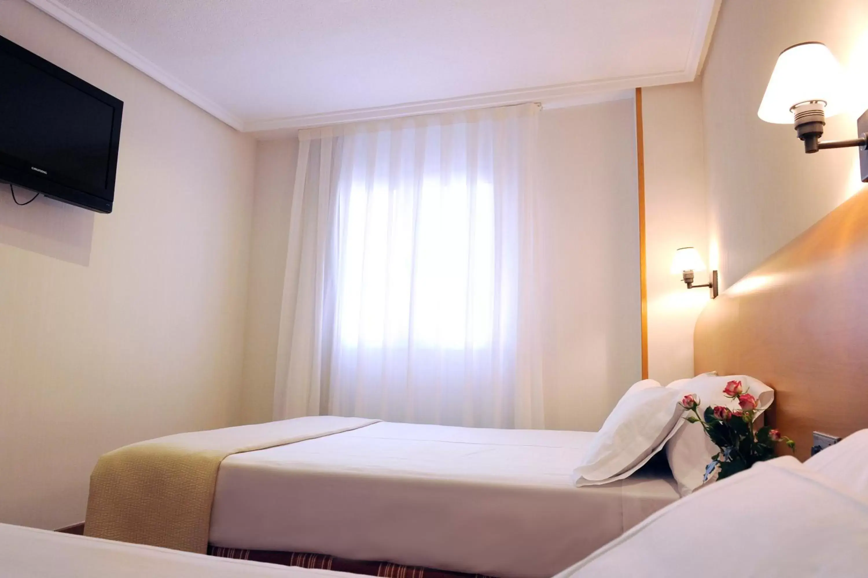 Communal lounge/ TV room, Bed in Hotel El Churra