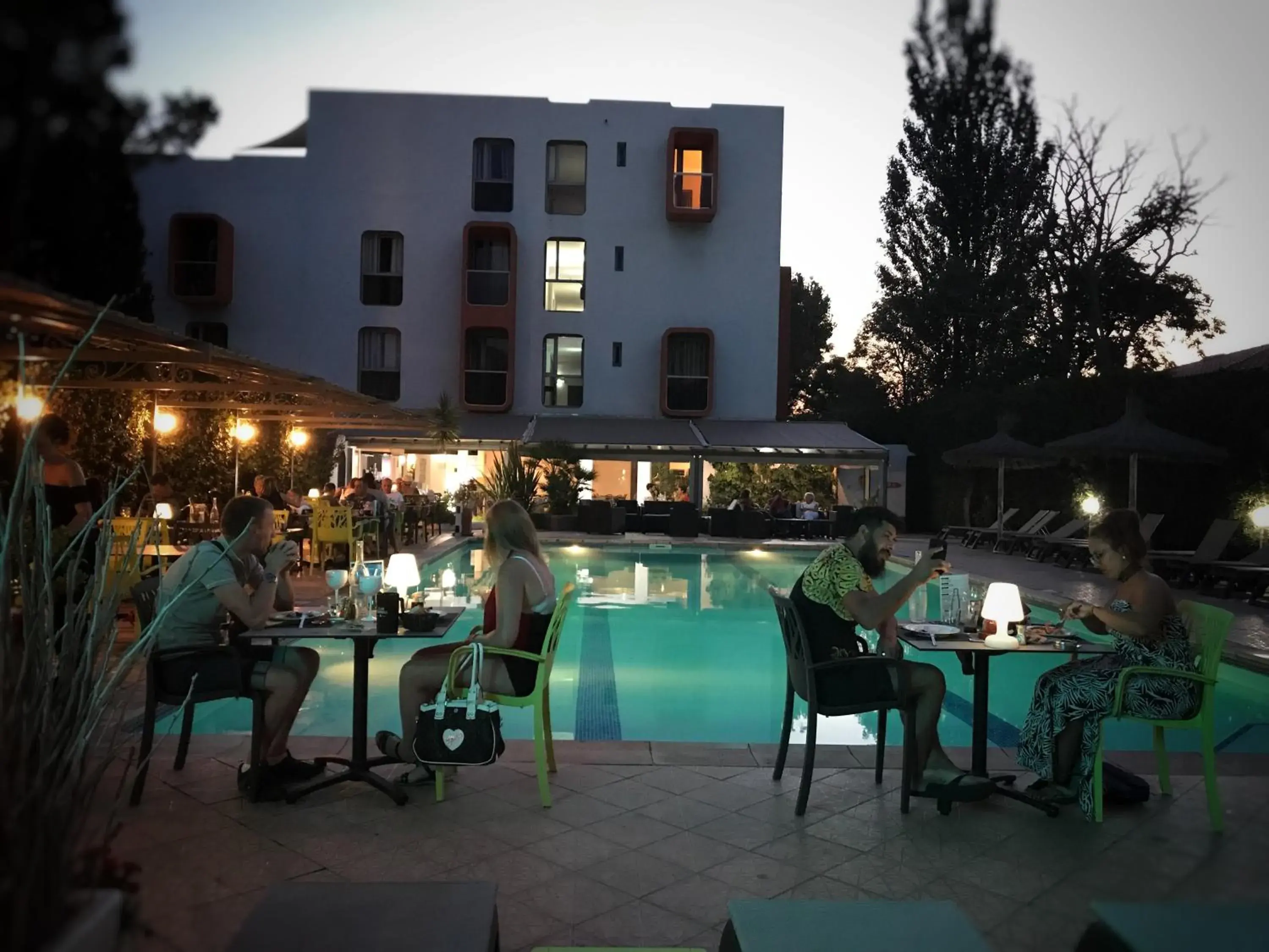 Dining area, Property Building in Hotel Aquarius