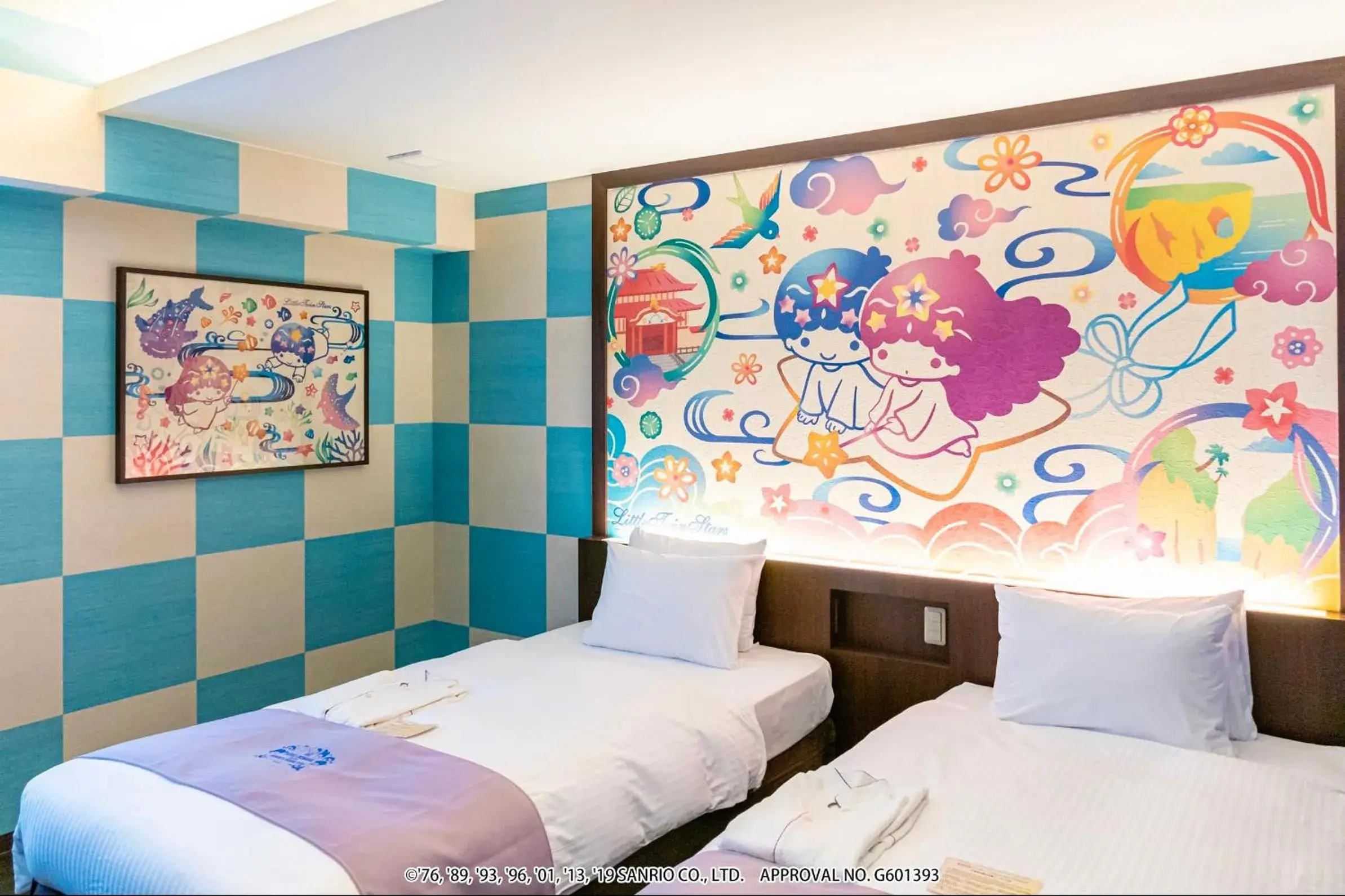 Photo of the whole room, Bed in Hotel Okinawa With Sanrio Characters