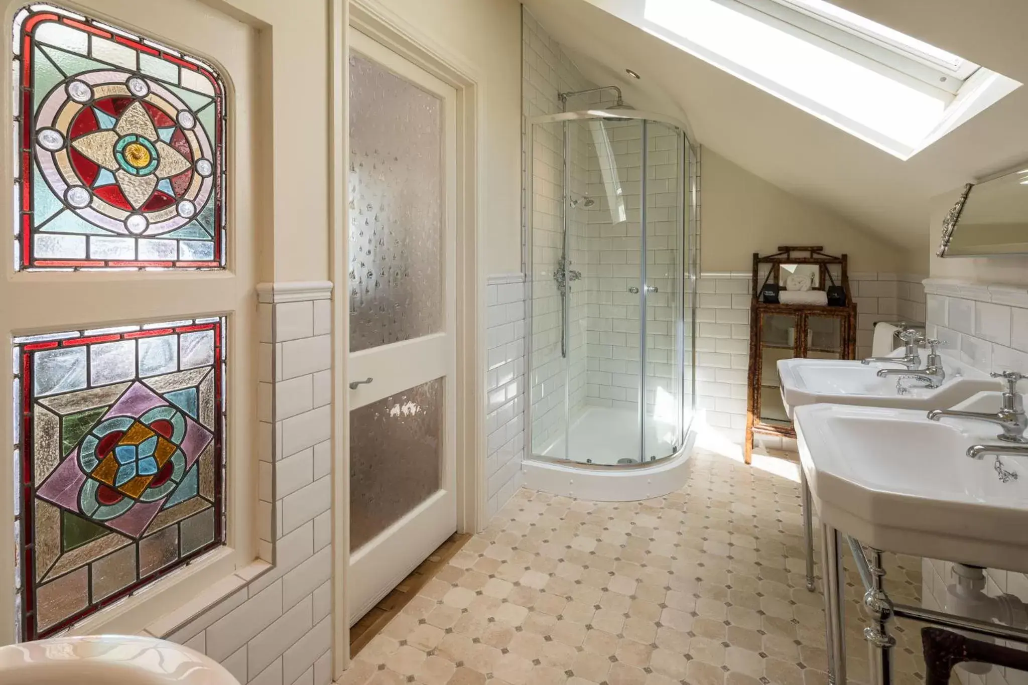 Shower, Bathroom in Tolcarne Beach Colonial Restaurant and Rooms