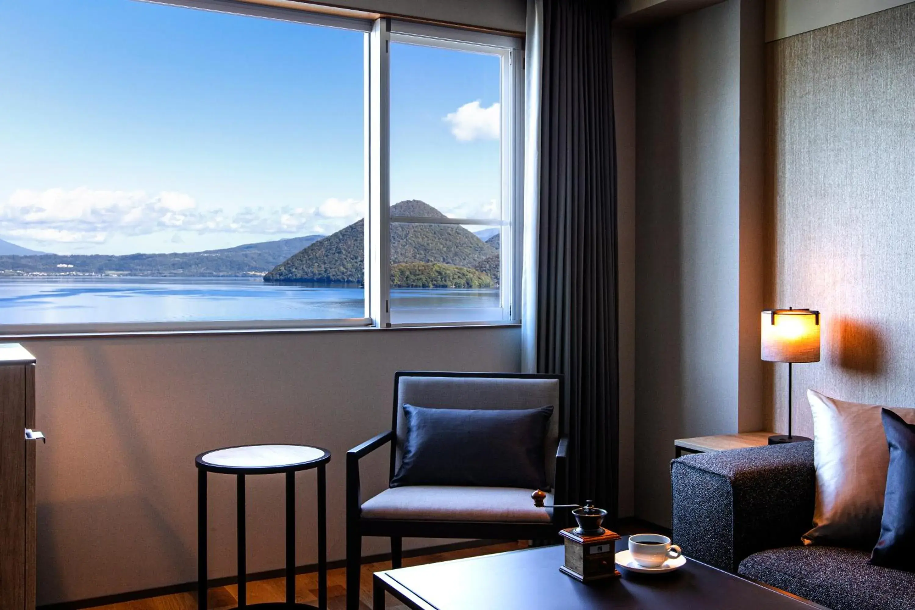 View (from property/room), Seating Area in The Lake view TOYA Nonokaze resort