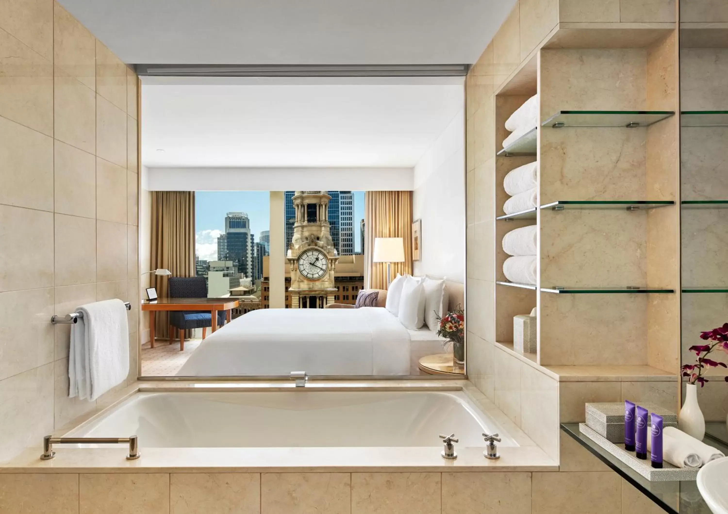 Bedroom, Bathroom in The Fullerton Hotel Sydney