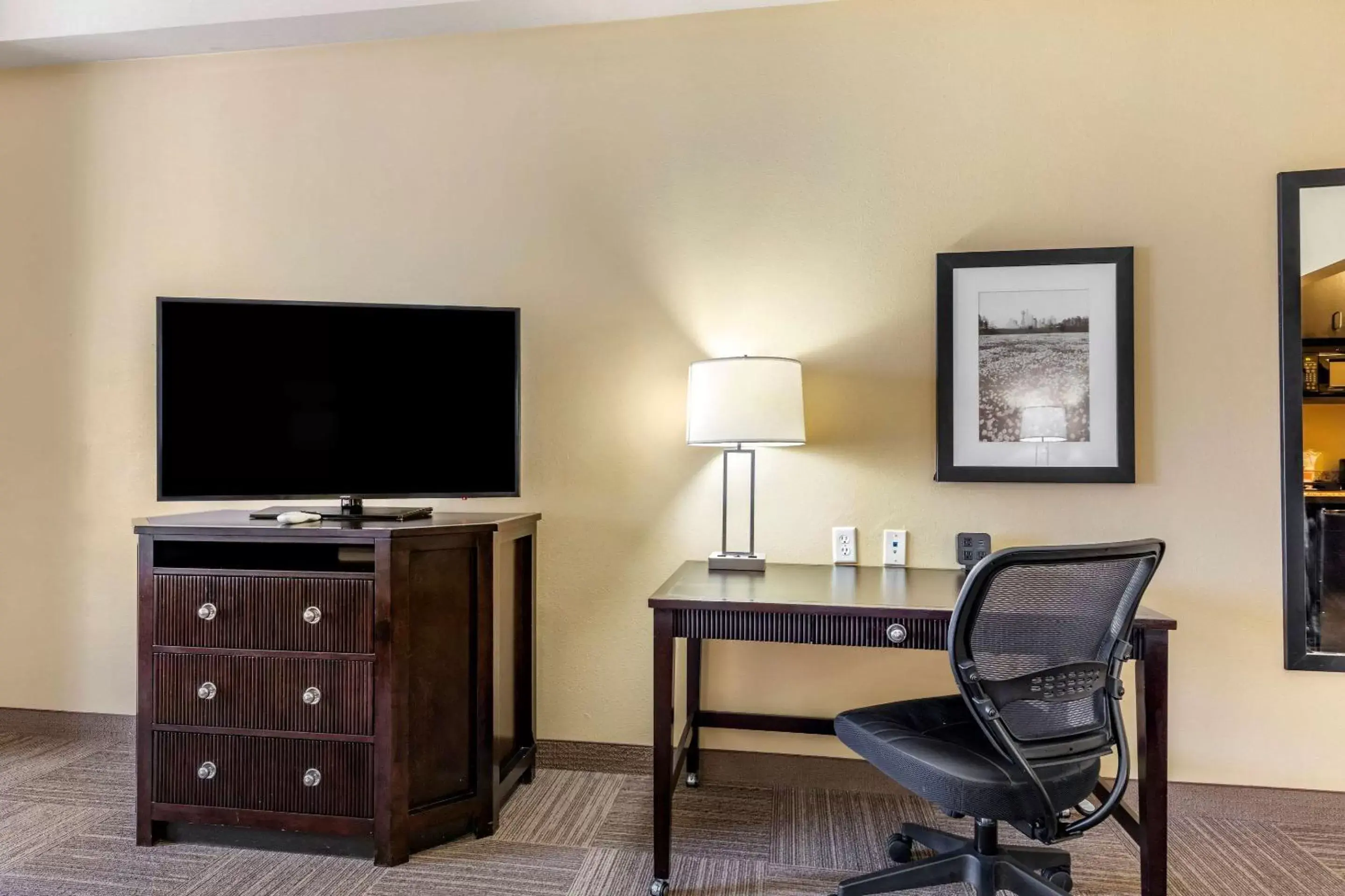 TV and multimedia, Seating Area in Comfort Suites Frisco