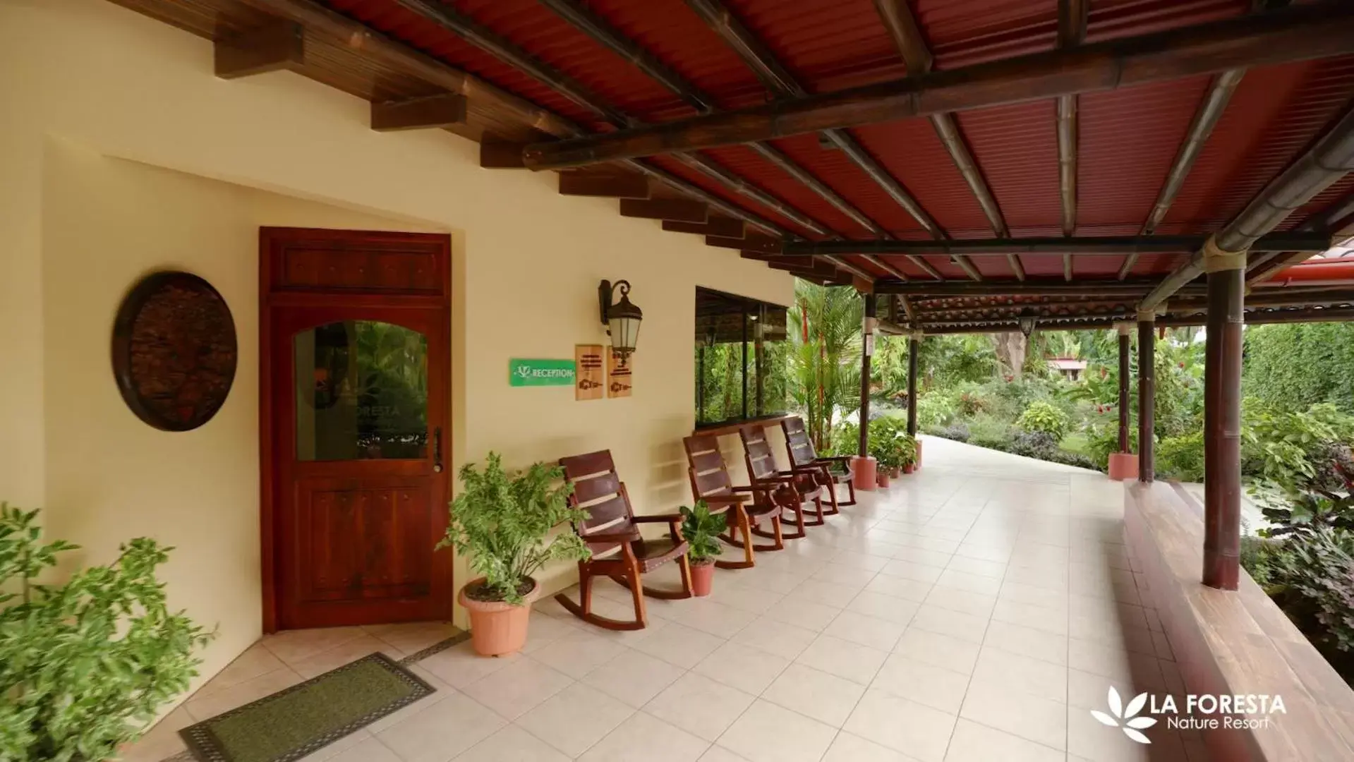 Lobby or reception, Patio/Outdoor Area in La Foresta Nature Resort