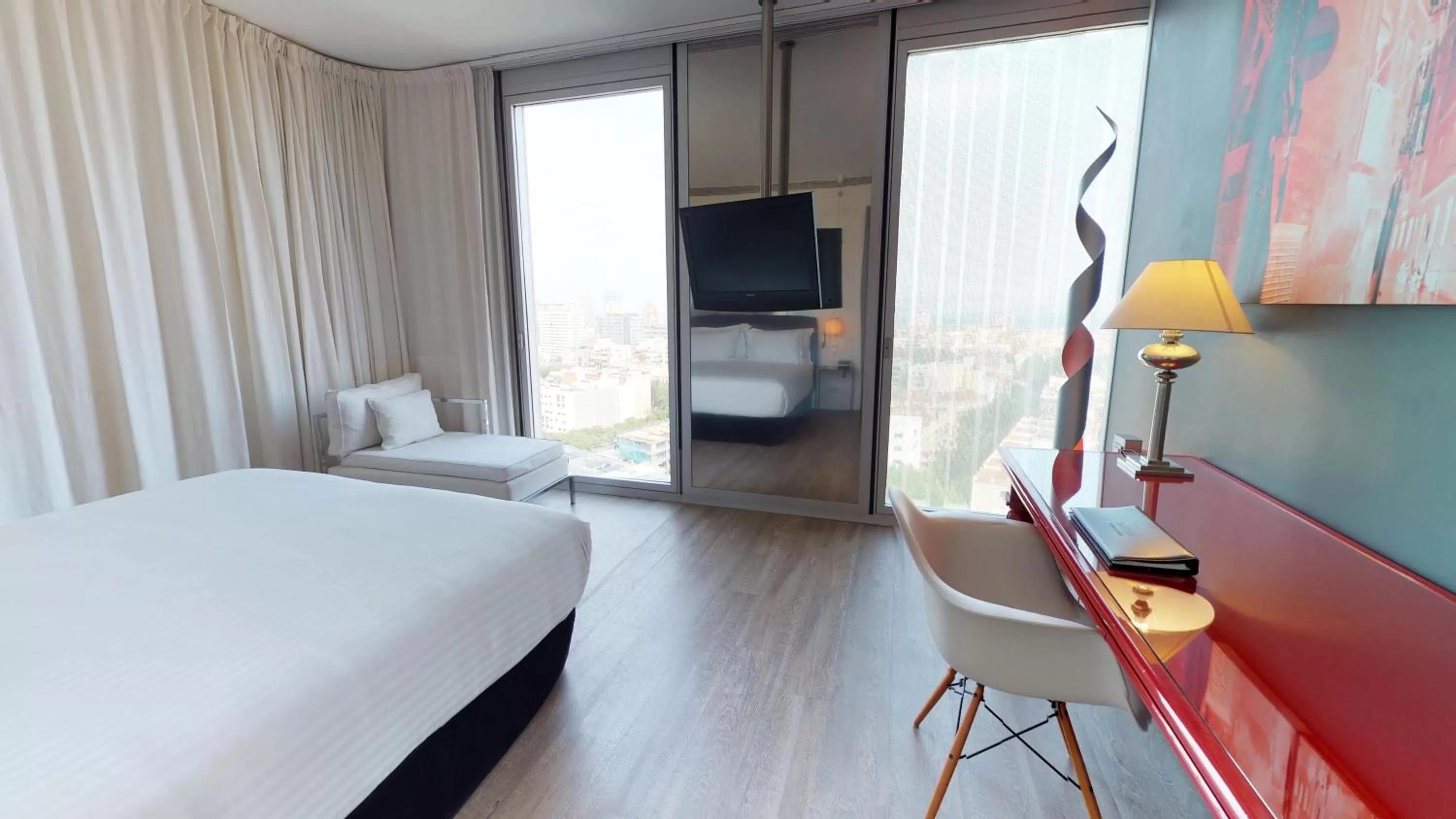 Bedroom, Bed in Melia Barcelona Sky 4* Sup