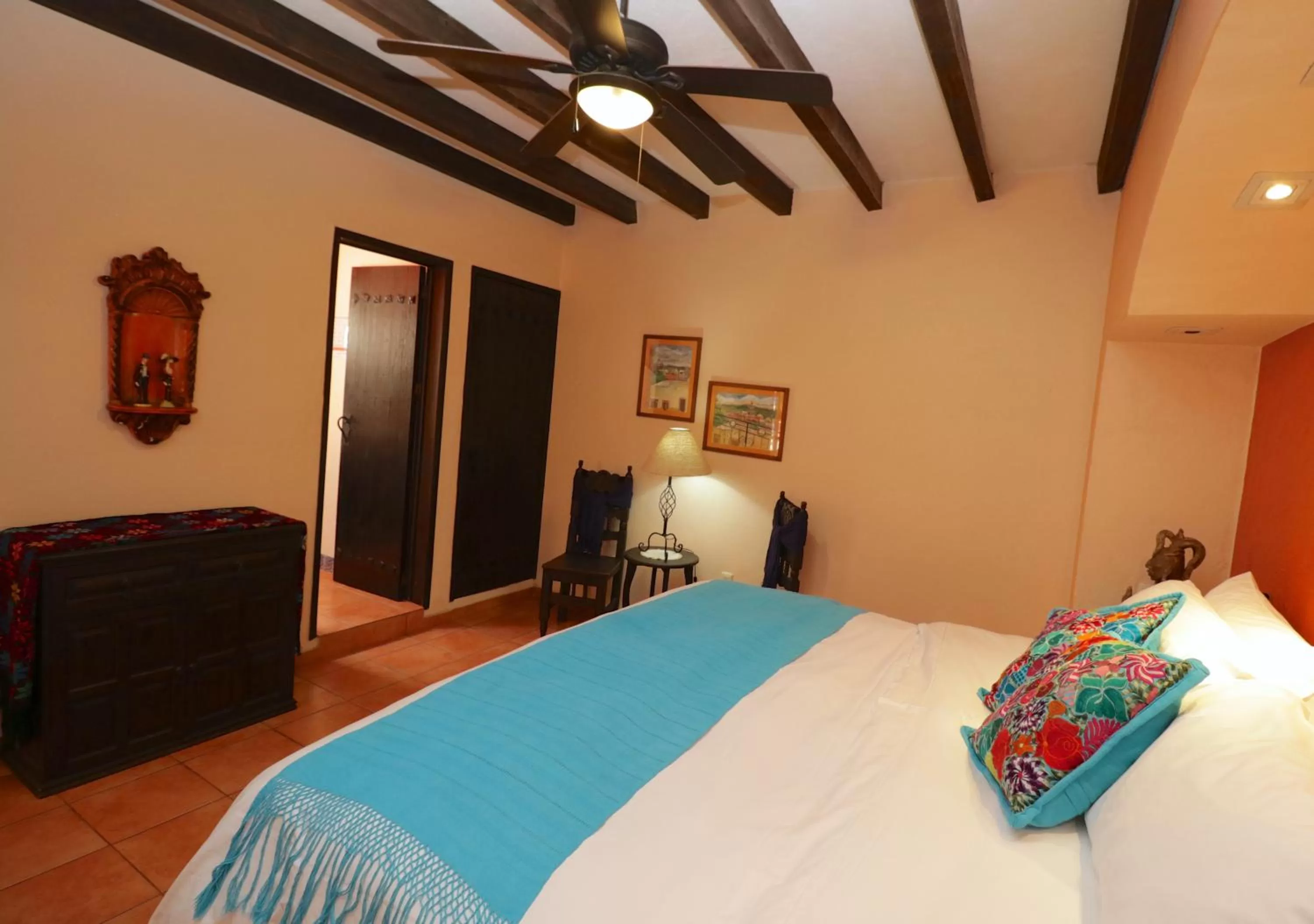 Bed in Casa Mia Suites