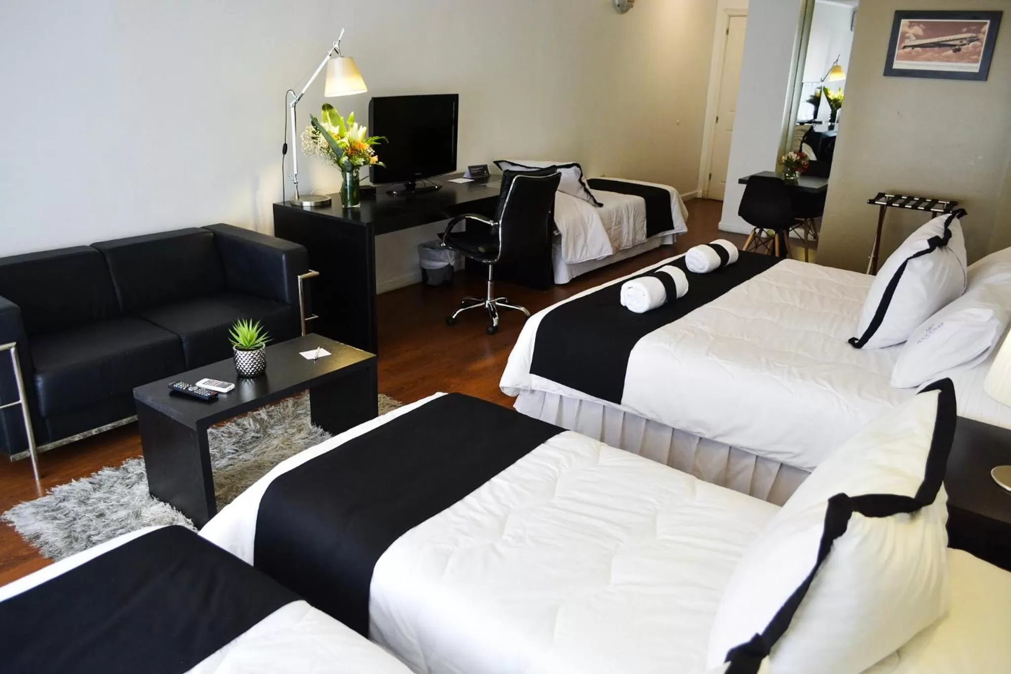 Bed in Pocitos Plaza Hotel