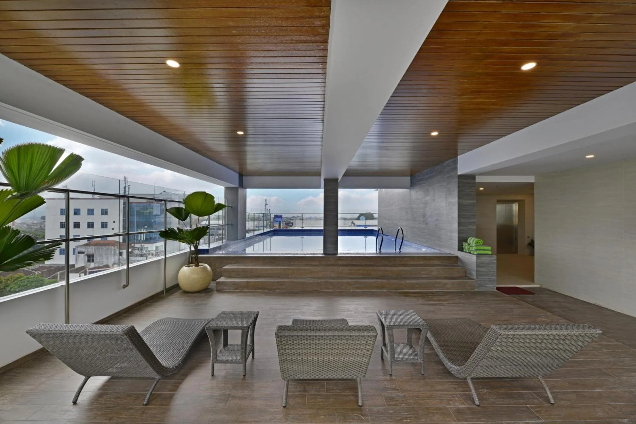 Swimming pool in Whiz Prime Hotel Basuki Rahmat Malang