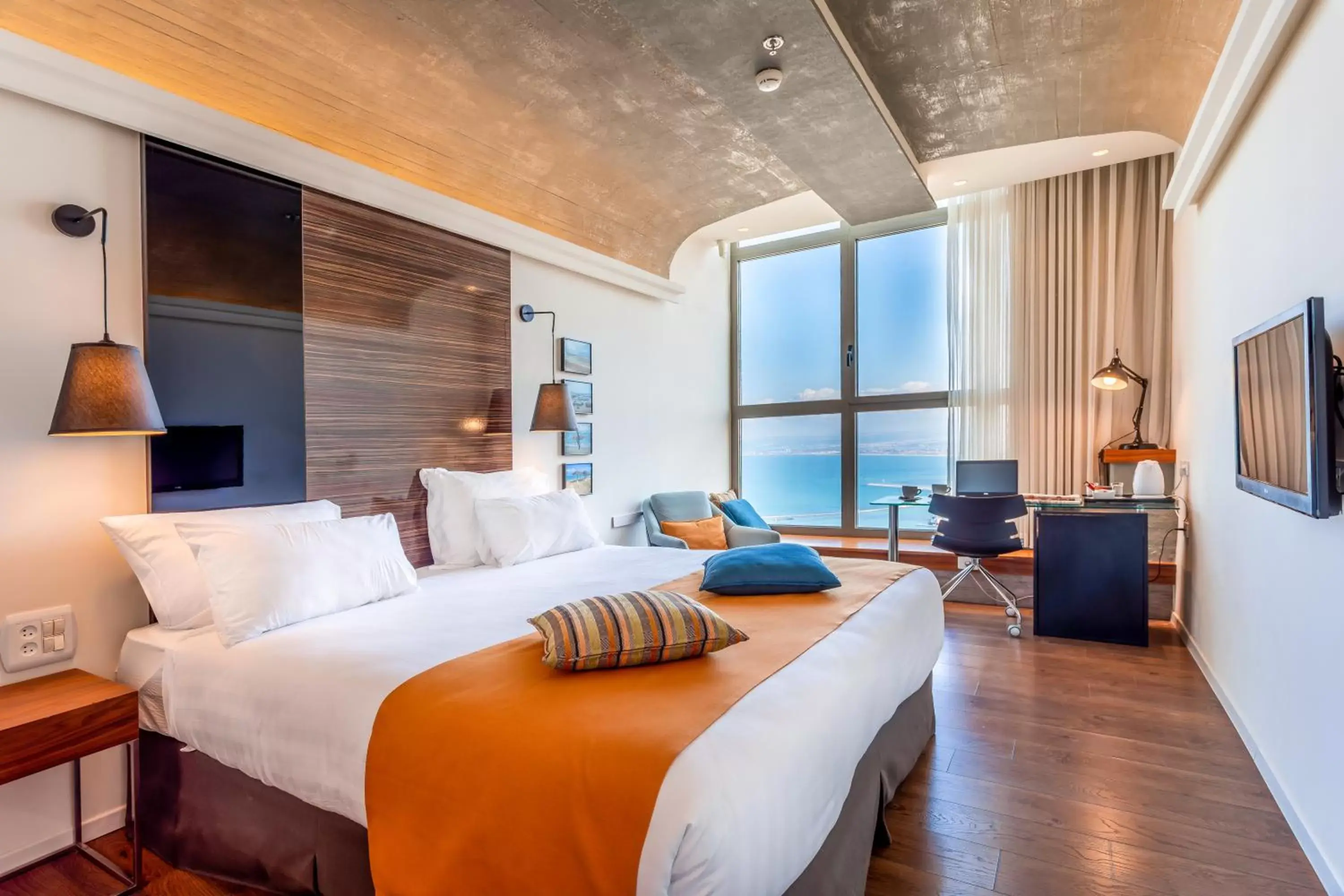 Bedroom in Haifa Bay View Hotel By AFI Hotels