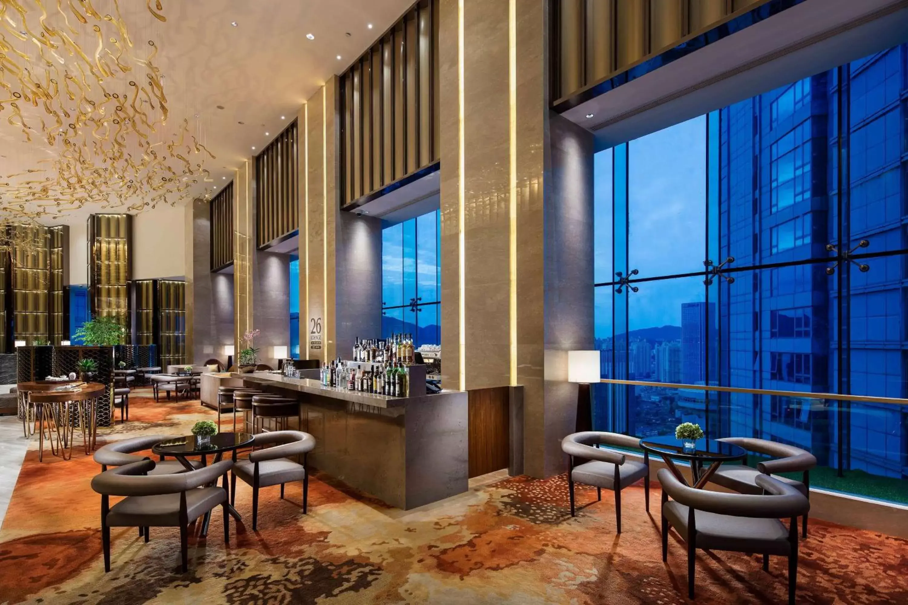 Lounge or bar, Restaurant/Places to Eat in Hilton Yantai