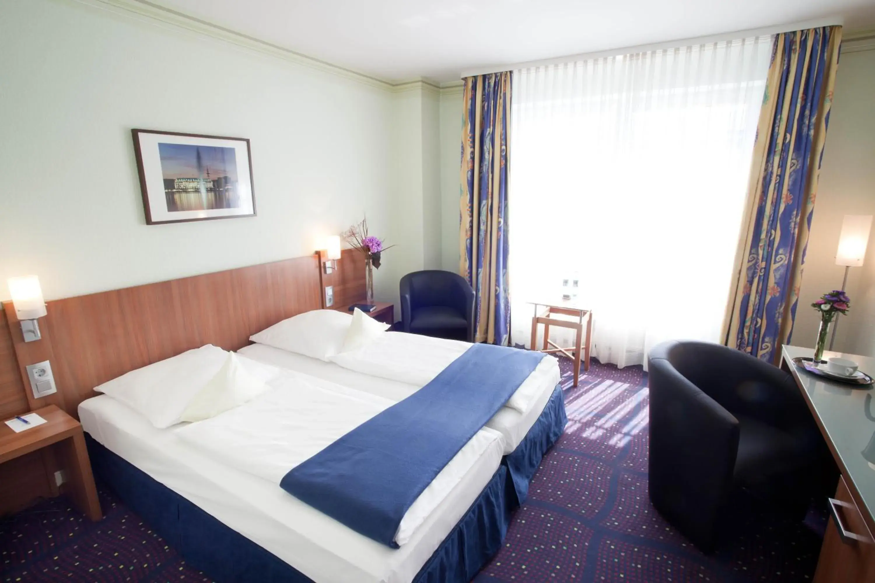 Bed in Hotel Hanseport Hamburg