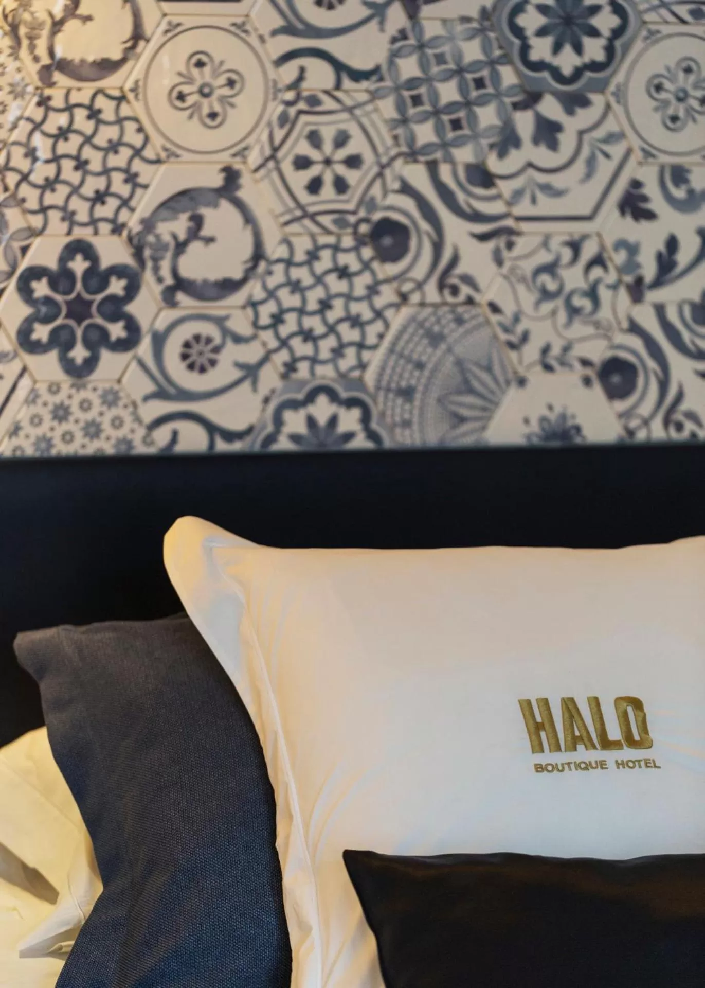 Decorative detail, Bed in Halo Boutique Hotel