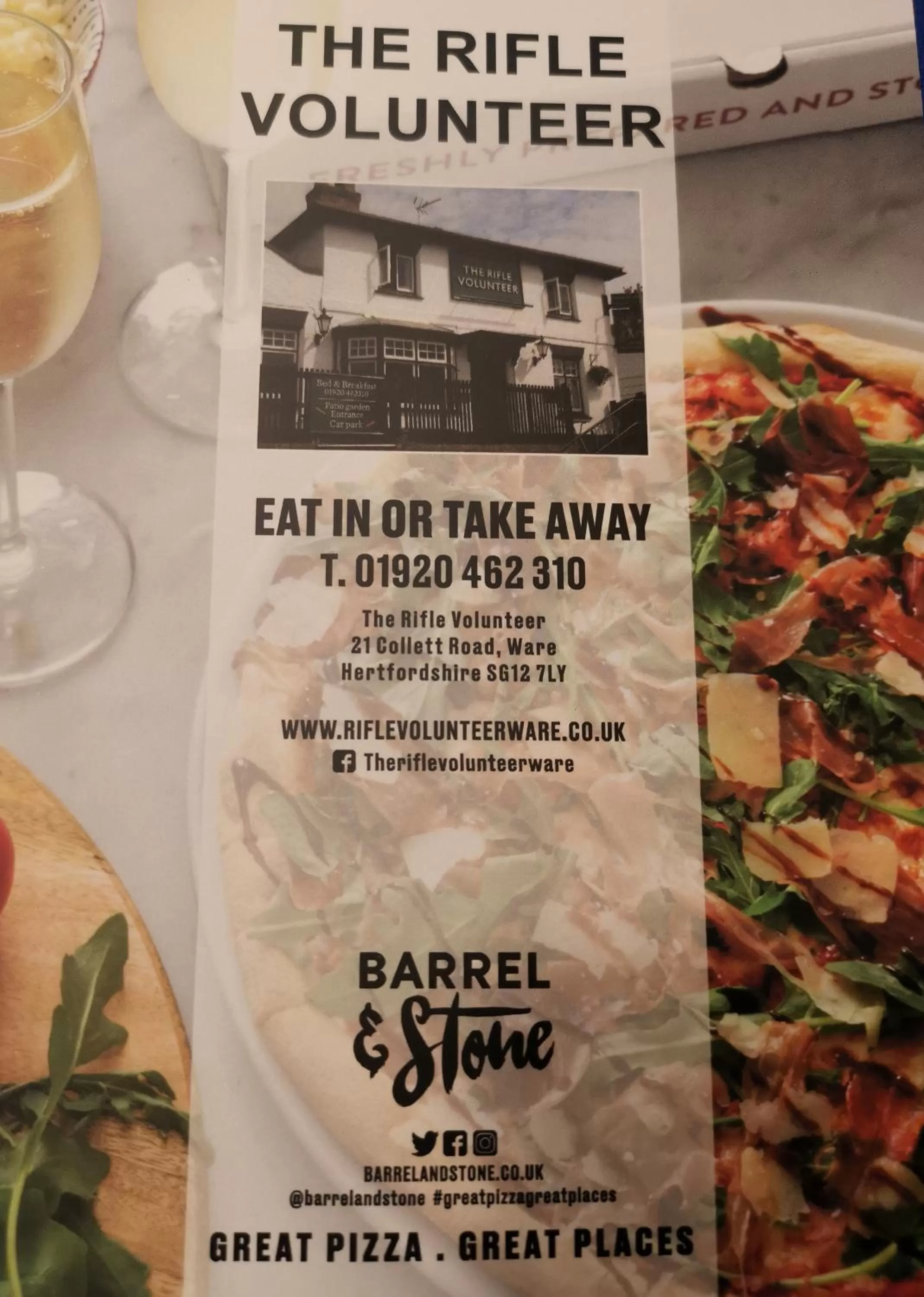 Food and drinks in The Rifle Volunteer