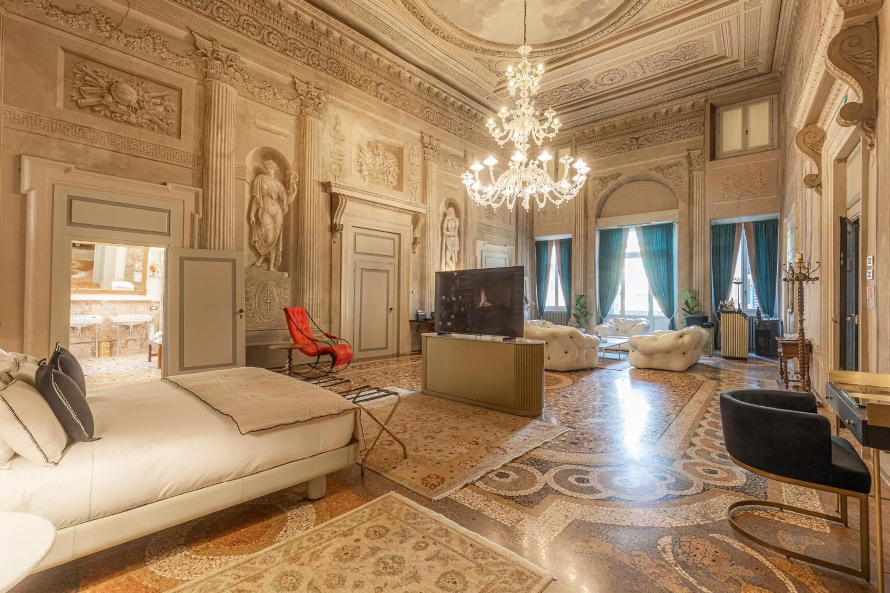 Bed, Seating Area in Corte Realdi - Palazzo Camozzini