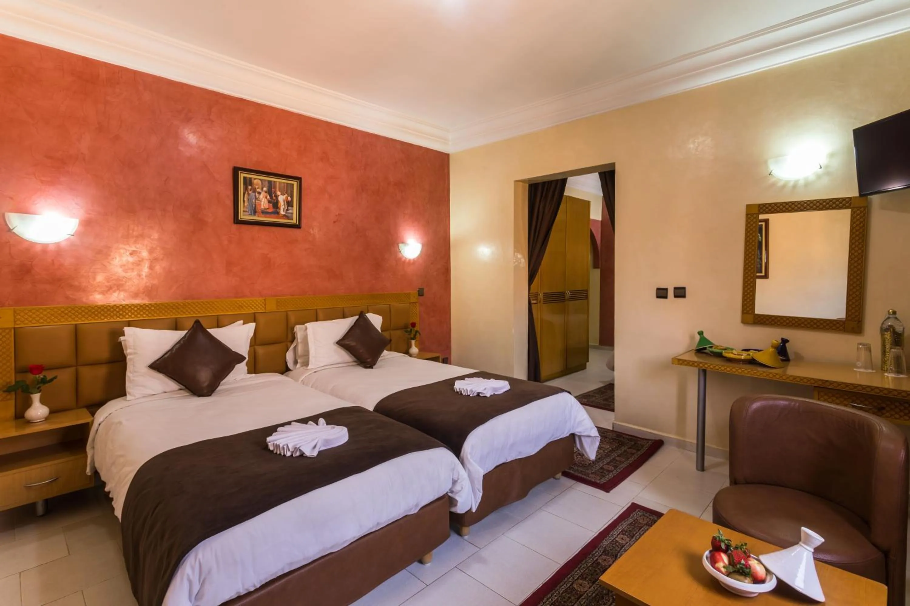 Bed in Hotel Meriem Marrakech