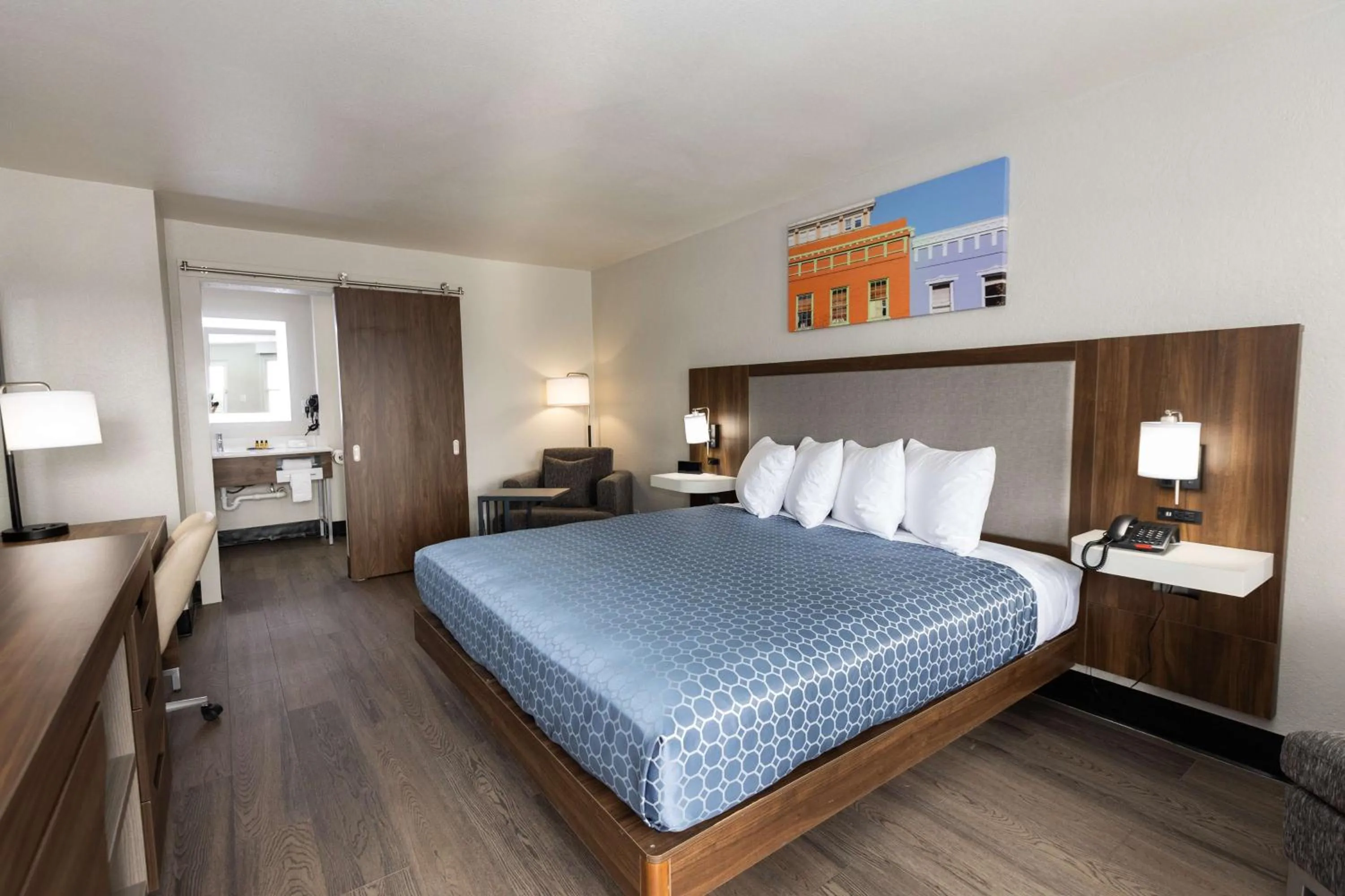 Bedroom, Bed in Bhagat Hotels Stone Mountain Atlanta BW Signature Collection