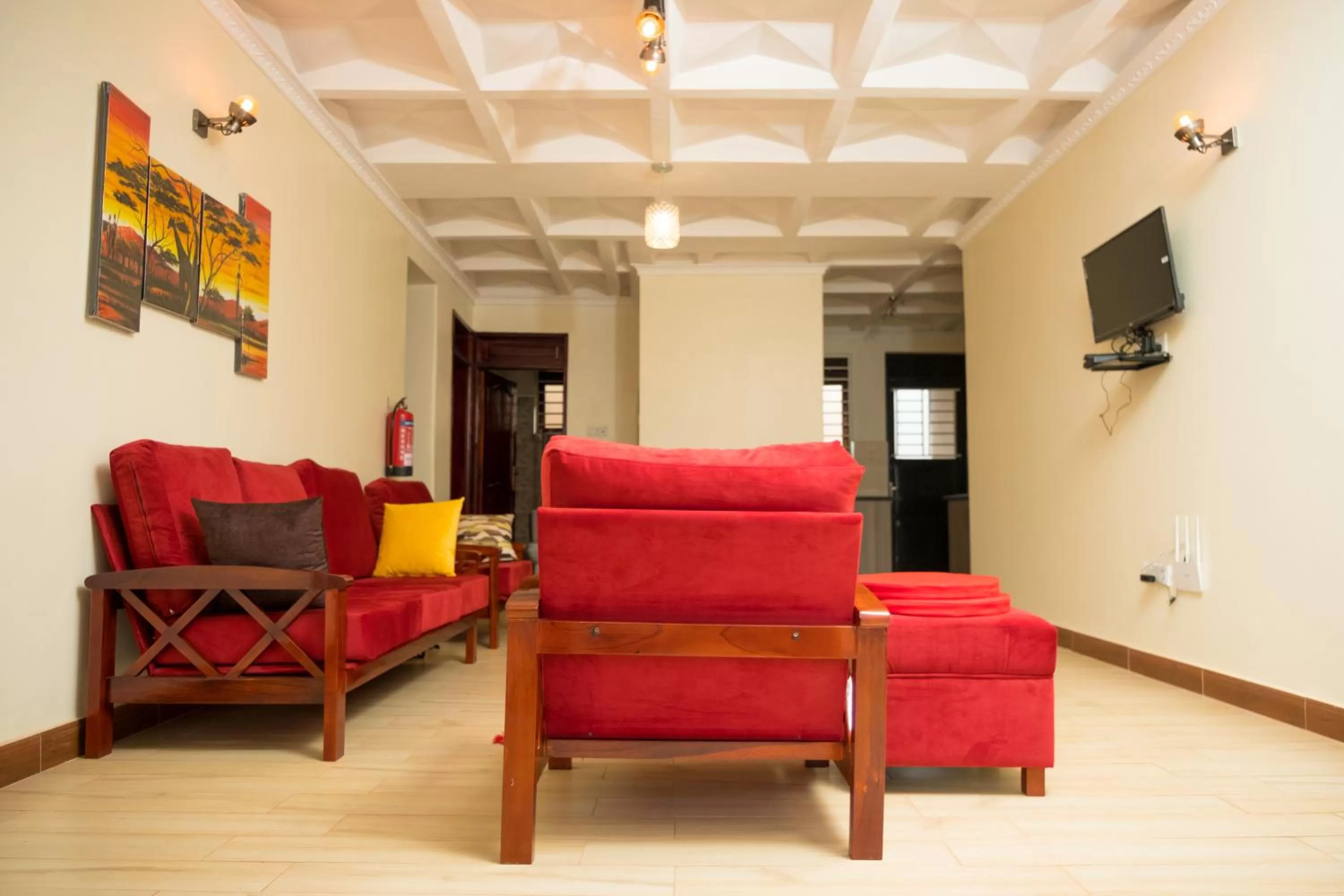 Living room, Seating Area in Kampala Suburbs Apartment
