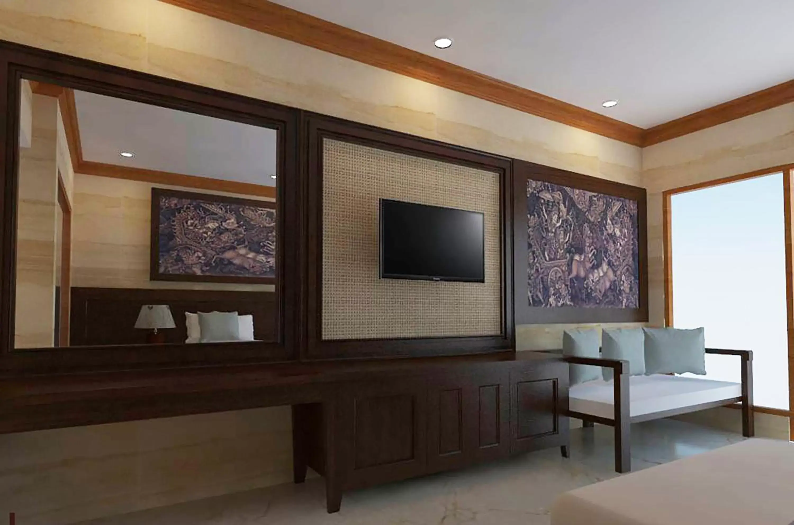 Living room, TV/Entertainment Center in Pita Maha Resort & Spa