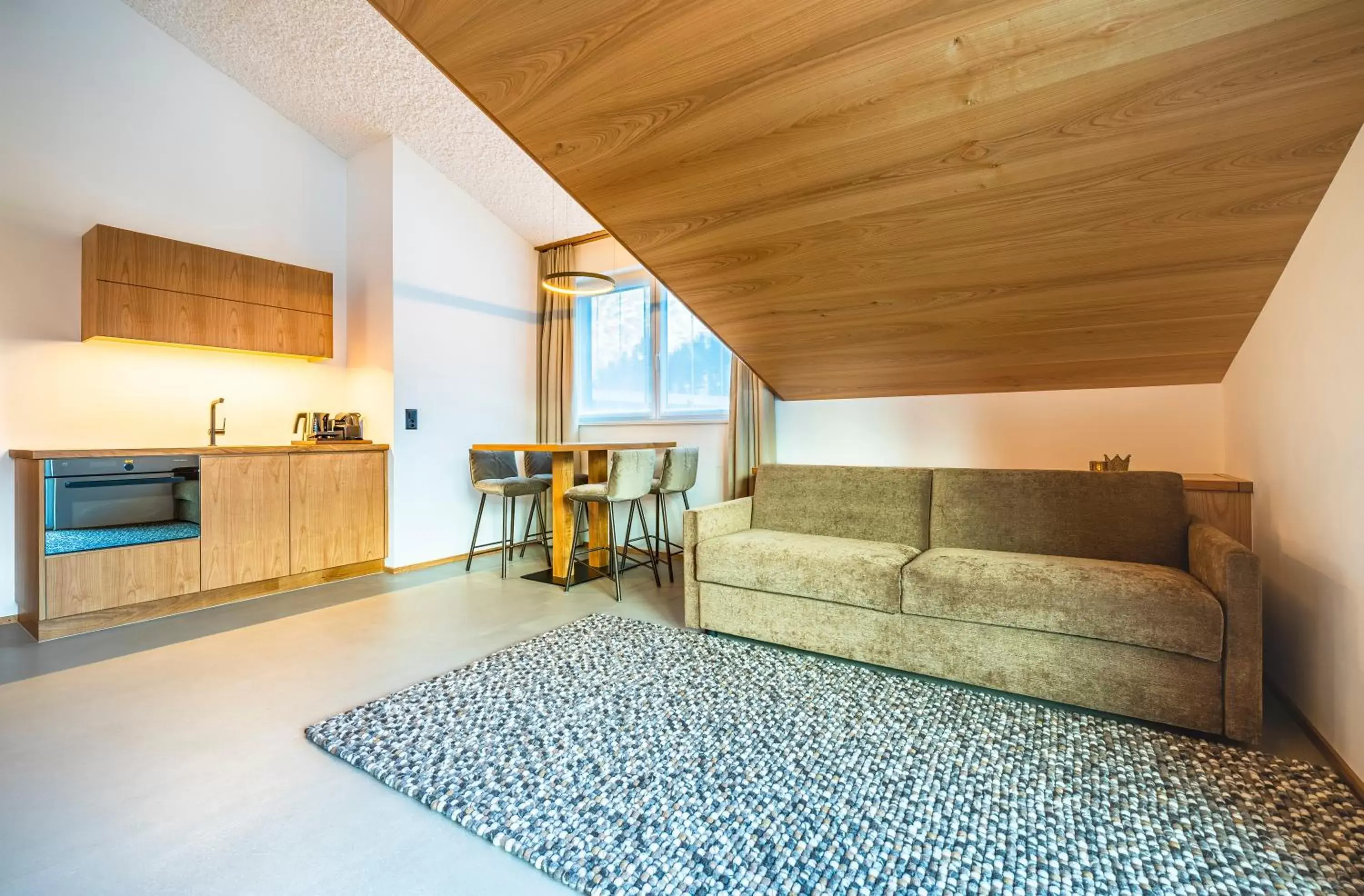 Kitchen or kitchenette, Seating Area in Boutique Hotel La Gorge