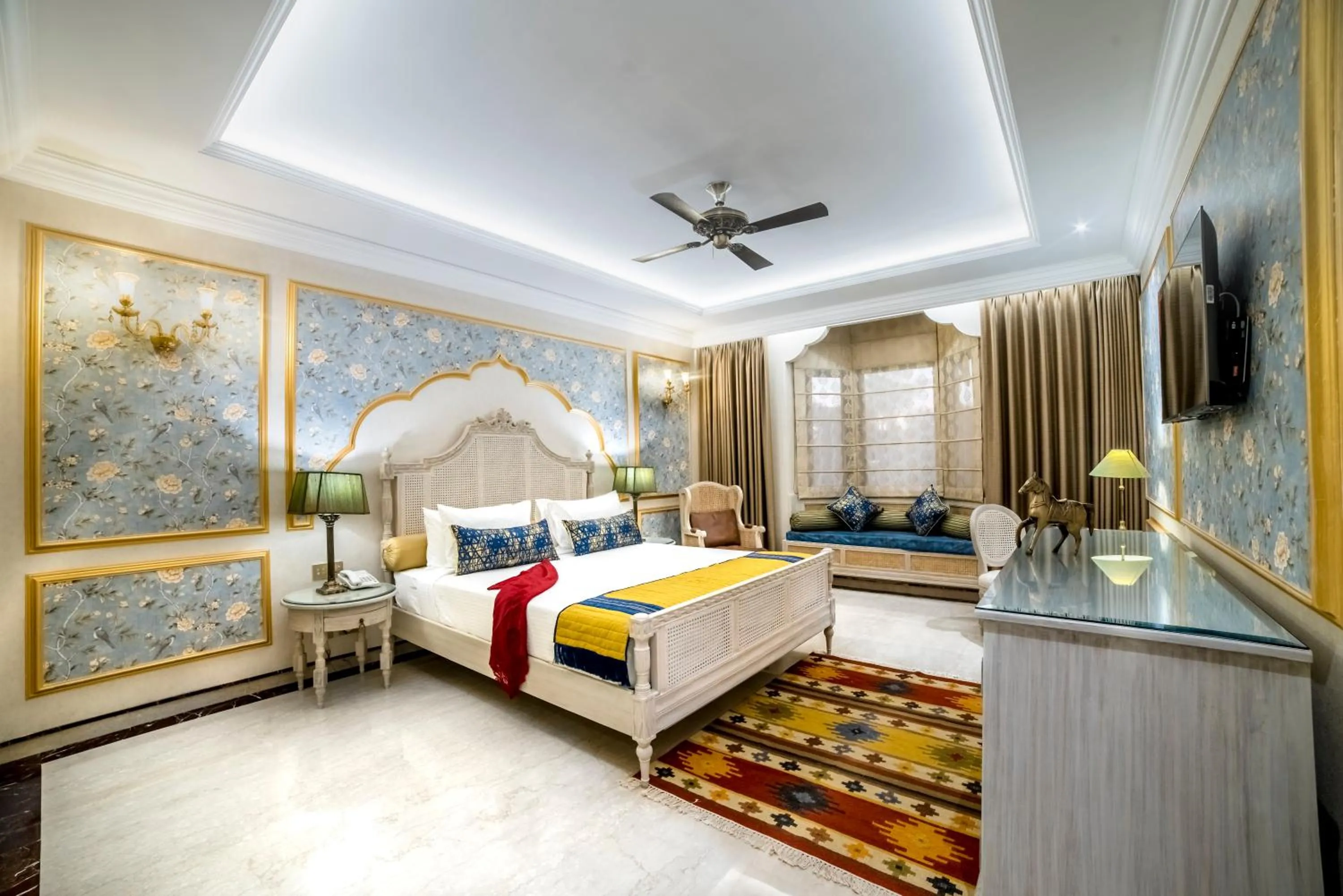 Photo of the whole room, Bed in Fort Rajwada,Jaisalmer