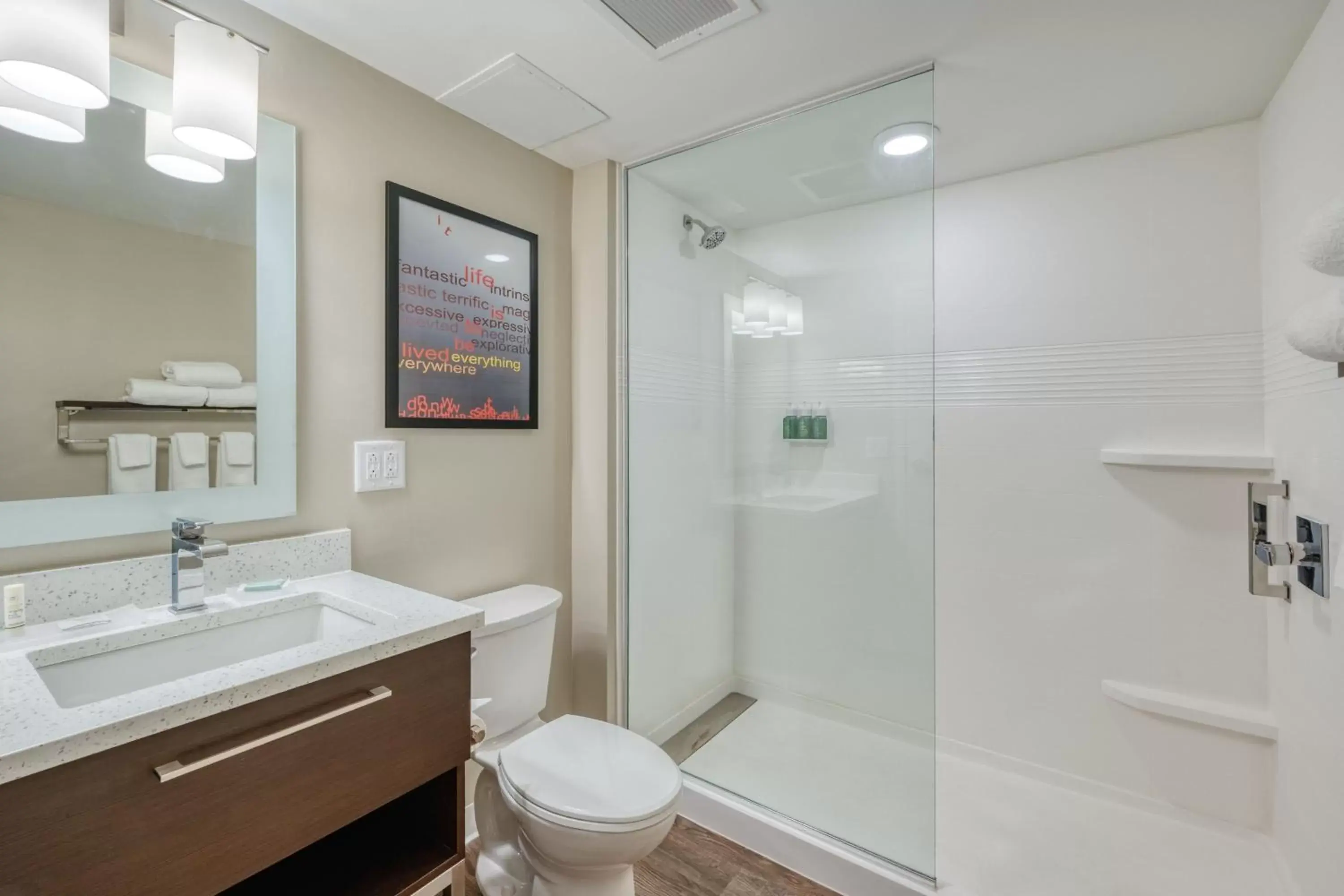 Bathroom in TownePlace Suites by Marriott Indianapolis Airport