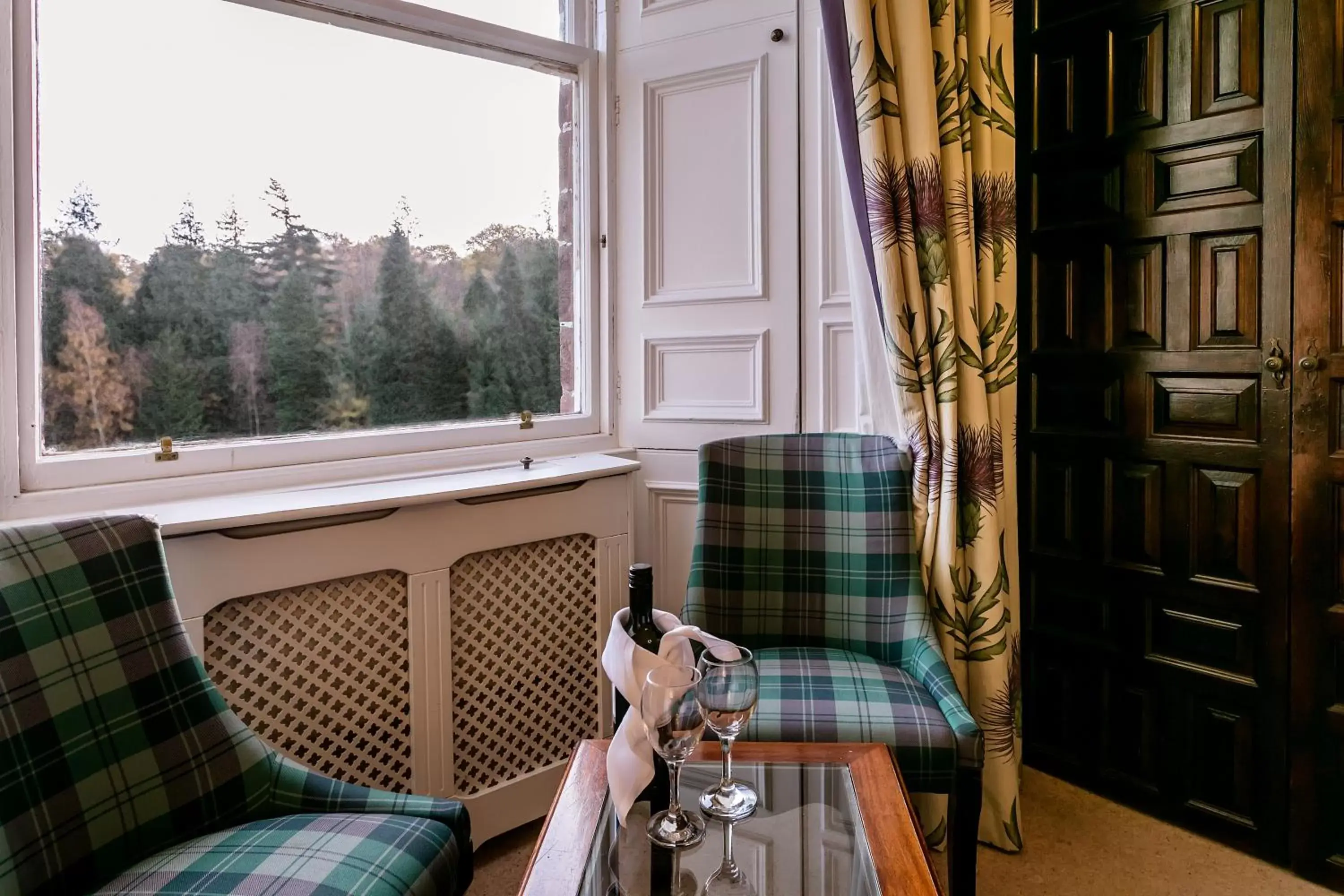 Bedroom in Dalhousie Castle Hotel