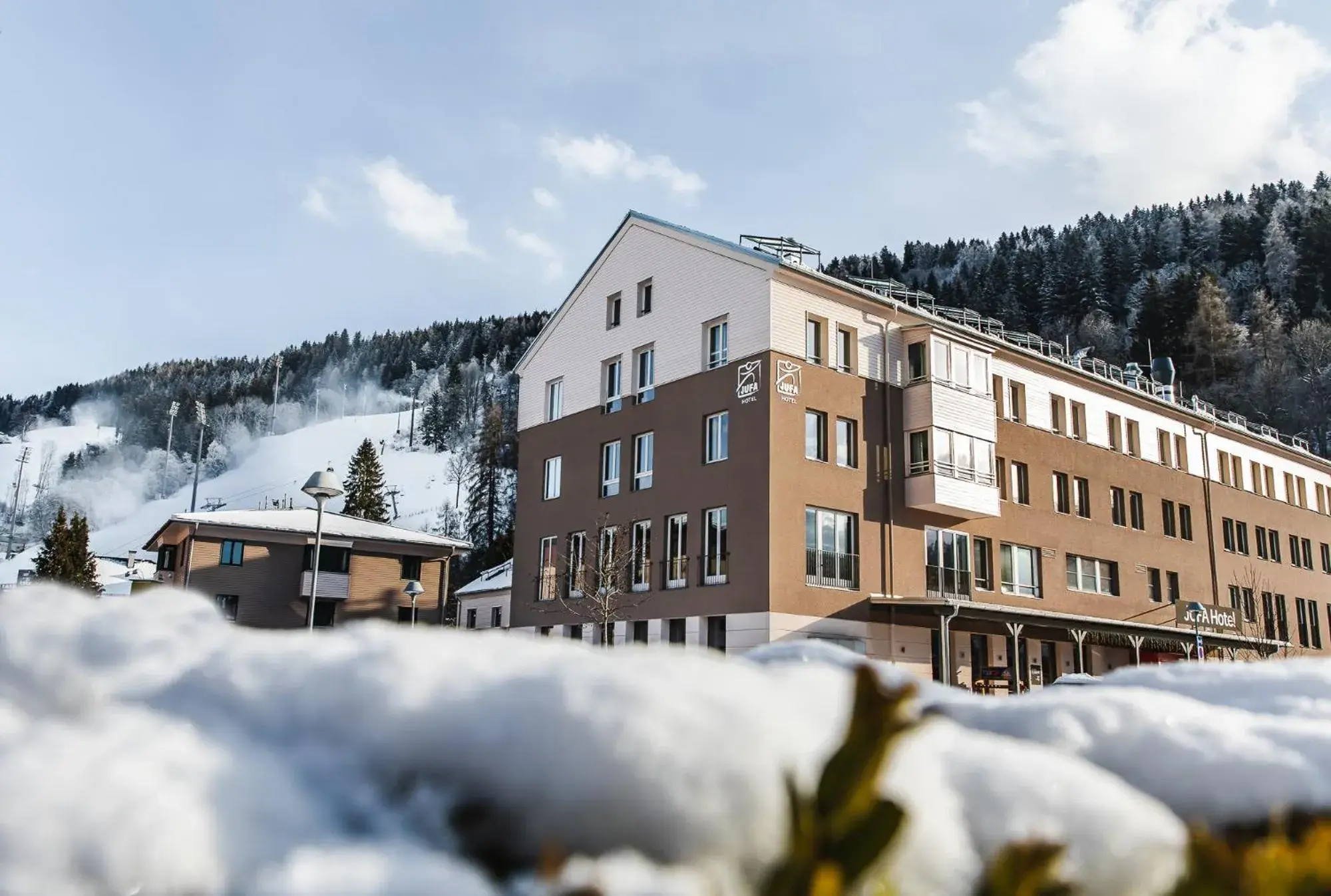 Facade/entrance, Winter in JUFA Hotel Schladming