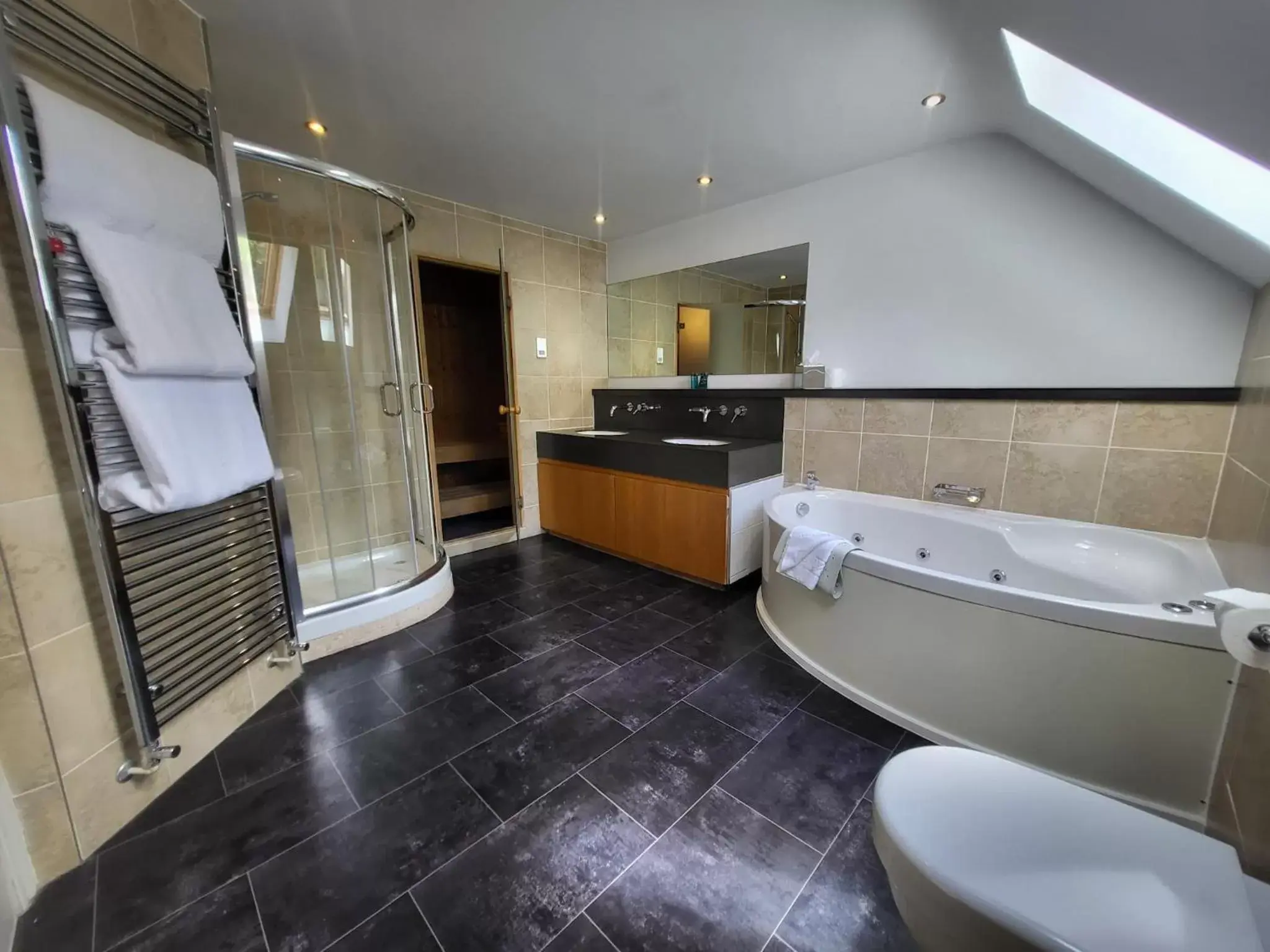 Sauna, Bathroom in Hustyns Resort Cornwall
