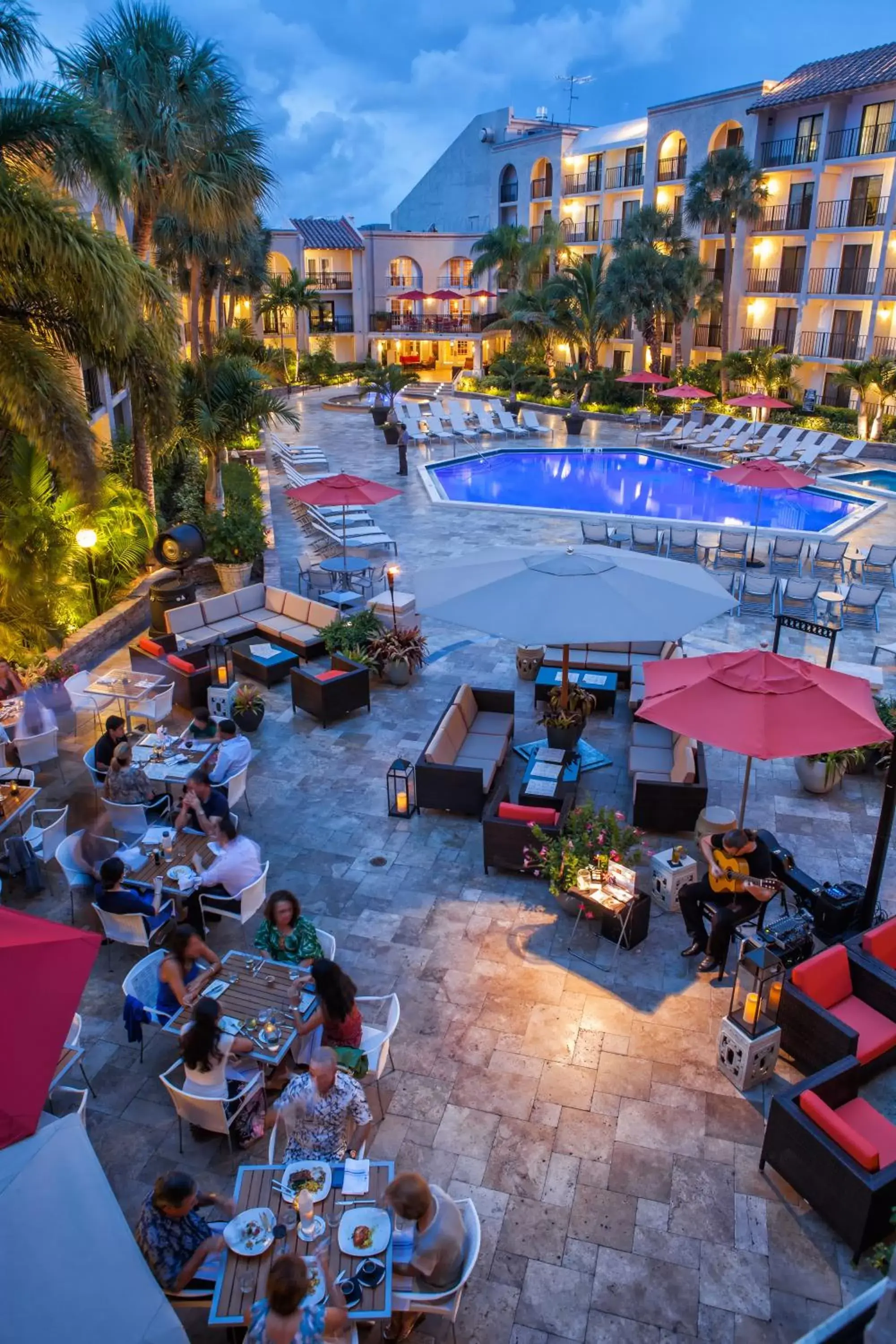 Patio, Pool View in Wyndham Boca Raton Hotel