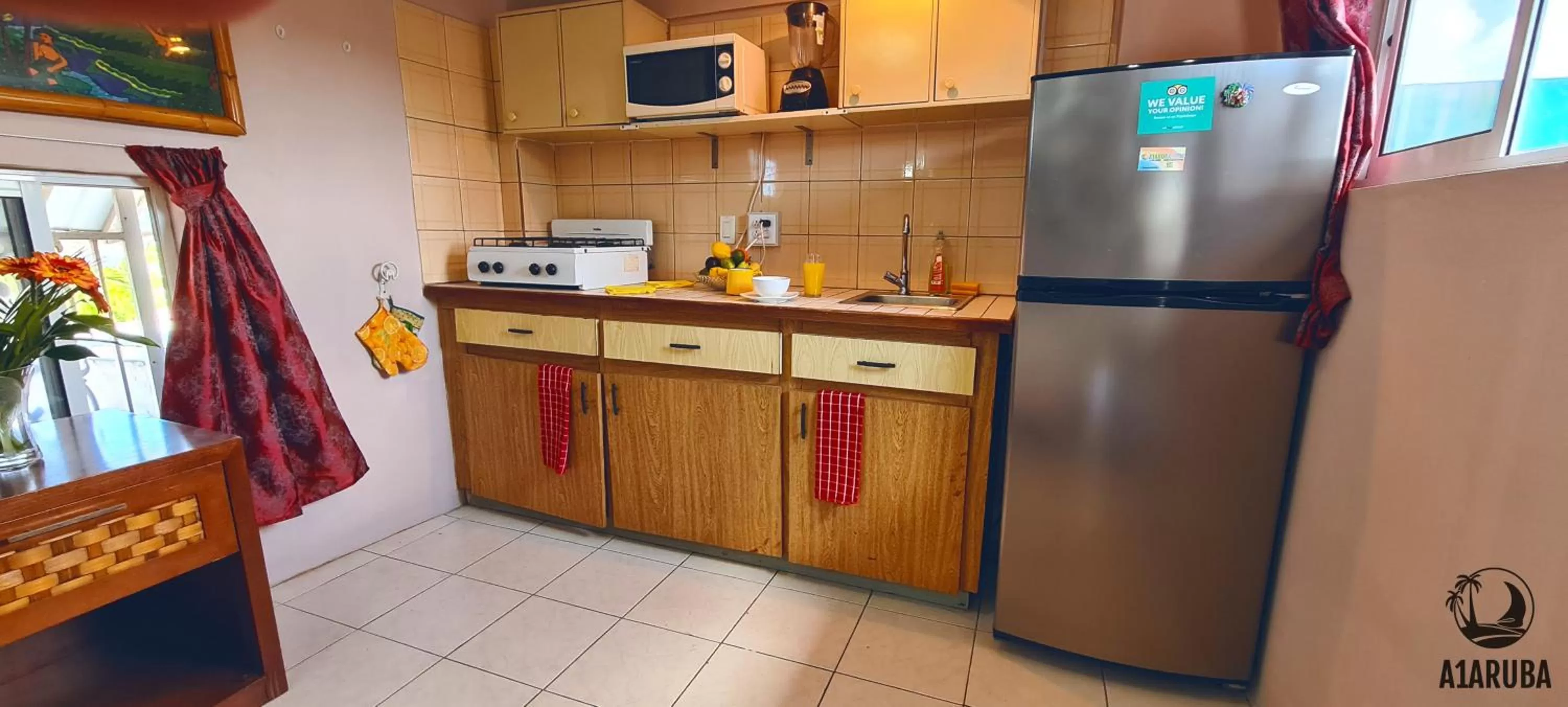 Kitchen or kitchenette in A1 Apartments Aruba