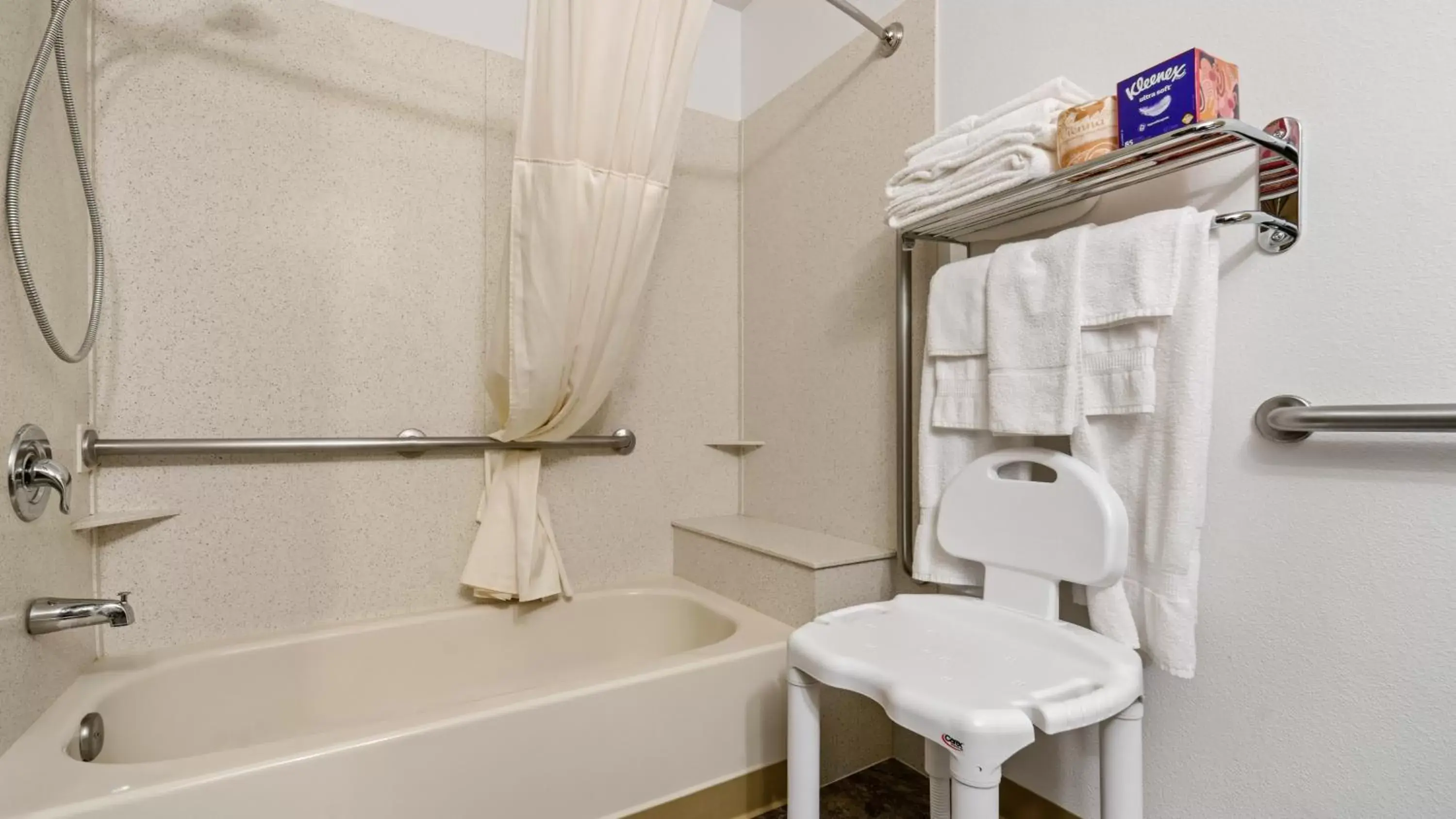 Facility for disabled guests, Bathroom in Clarion Hotel & Suites Fairbanks near Ft. Wainwright
