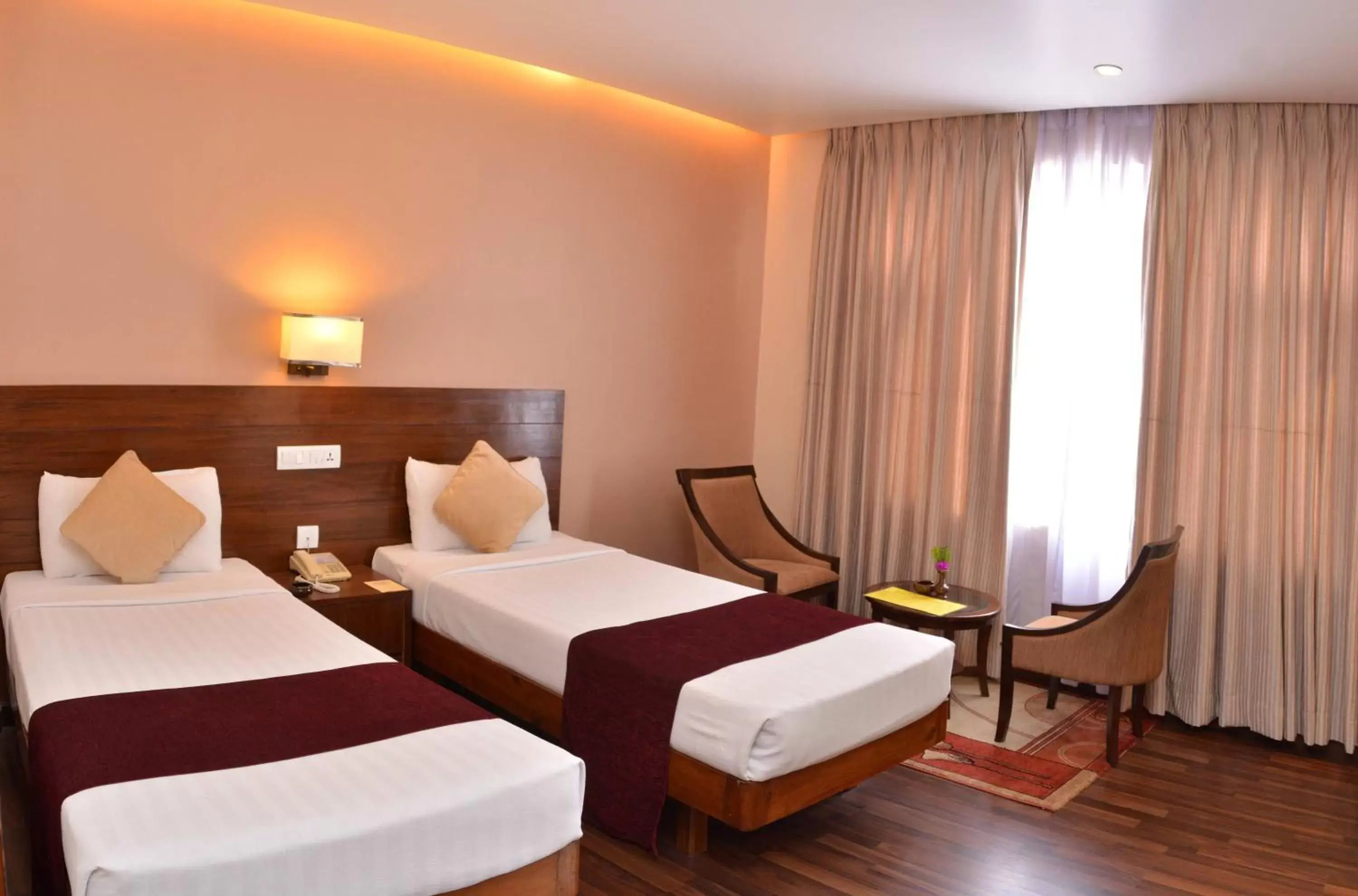 Bed in Hotel Marshyangdi