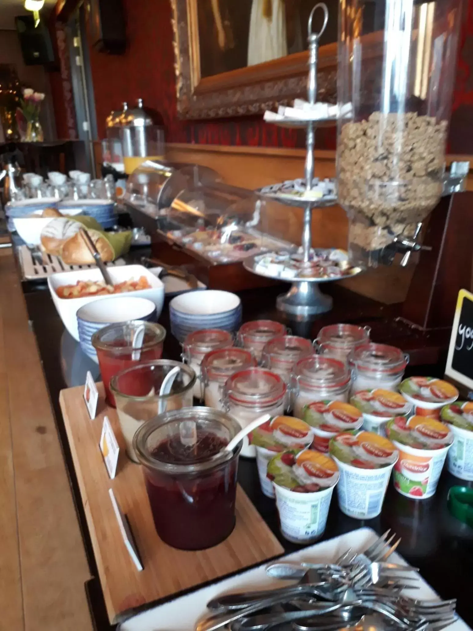 Buffet breakfast, Food in Hotel Restaurant de Engel