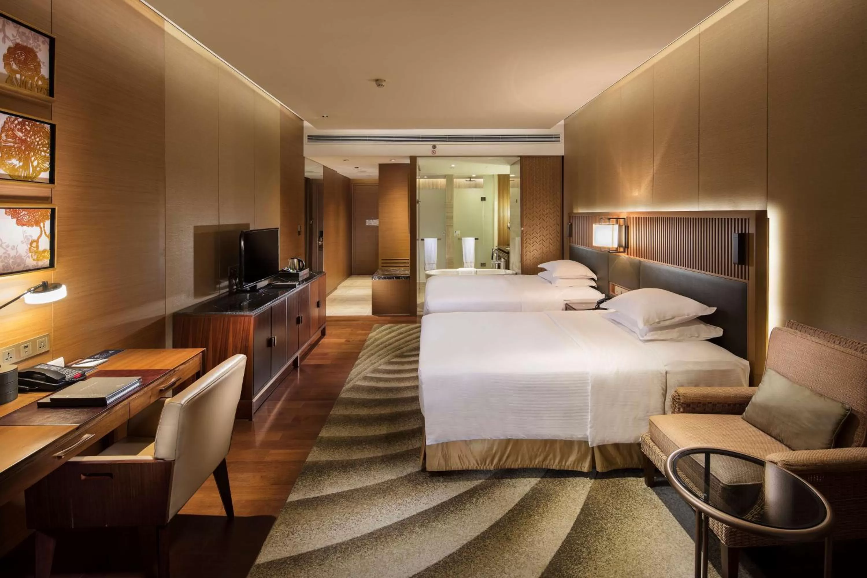 Living room, Bed in Hilton Wuhan Optics Valley