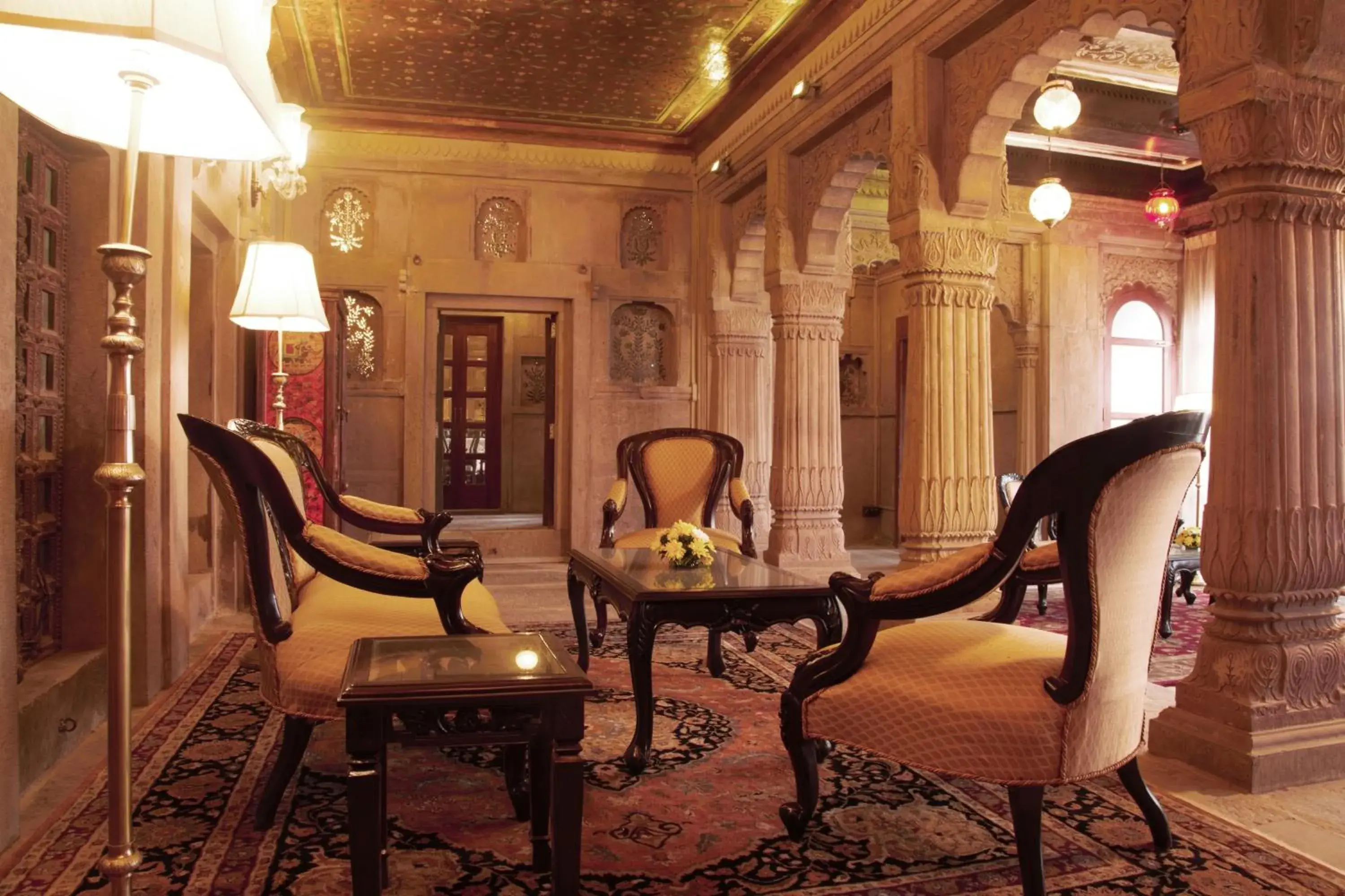 Lobby or reception, Seating Area in BrijRama Palace, Varanasi by the Ganges